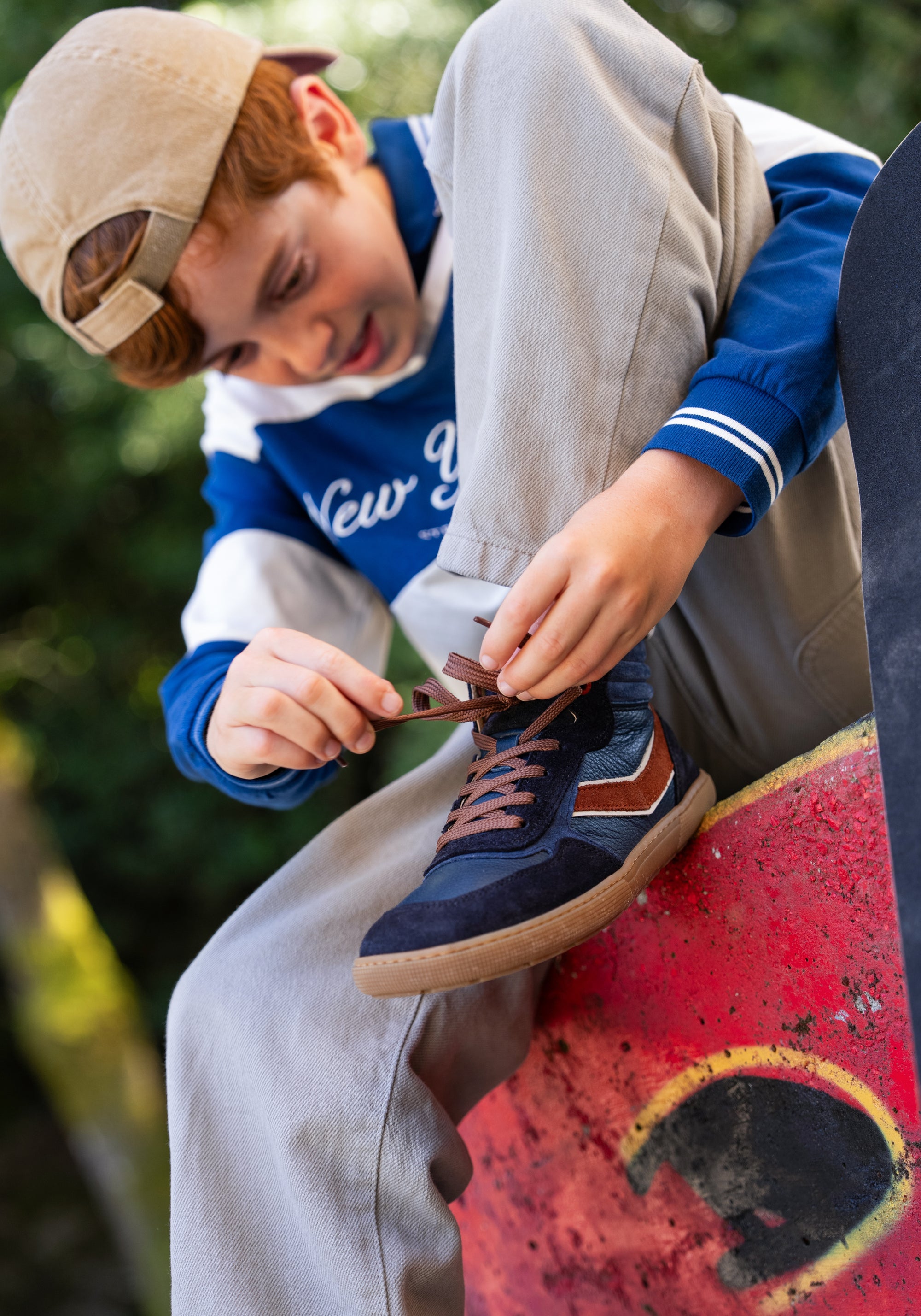 Sneakers Barefoot din piele - Danish Navy