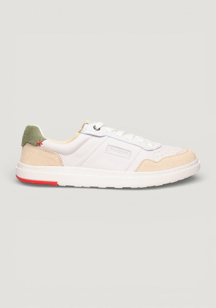 Sneakers Barefoot Wide din piele - Off White/Beige