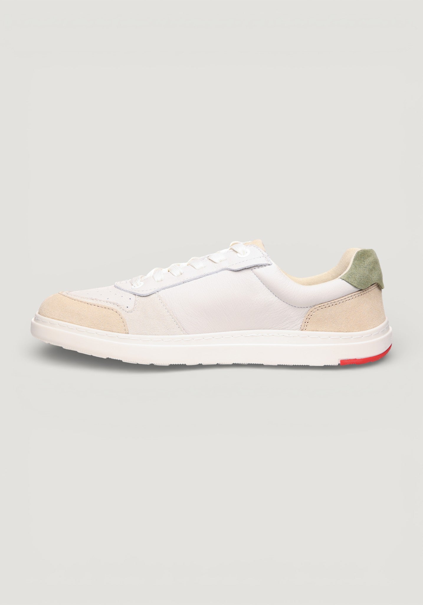 Sneakers Barefoot Wide din piele - Off White/Beige