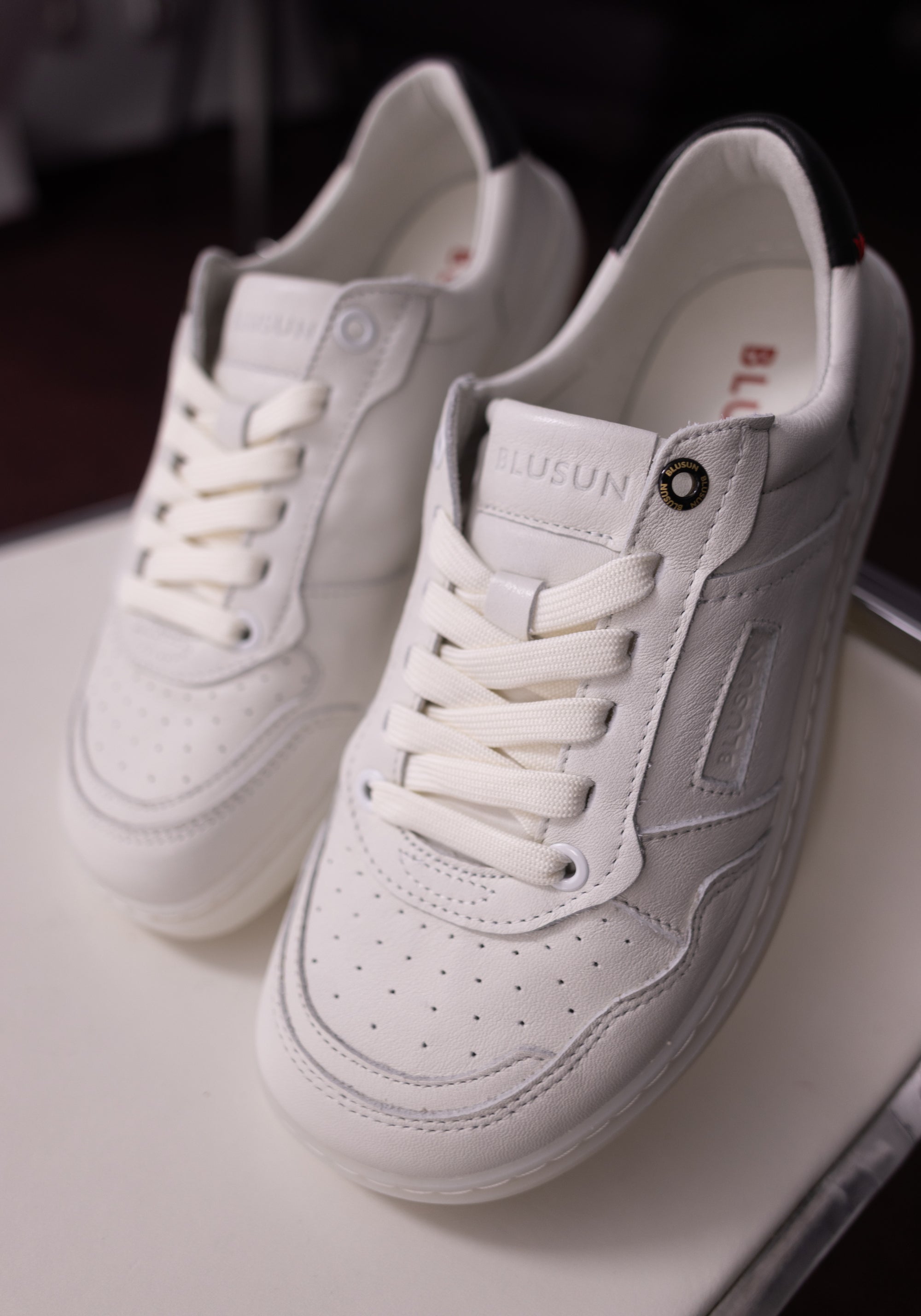 Sneakers Barefoot Wide din piele - White