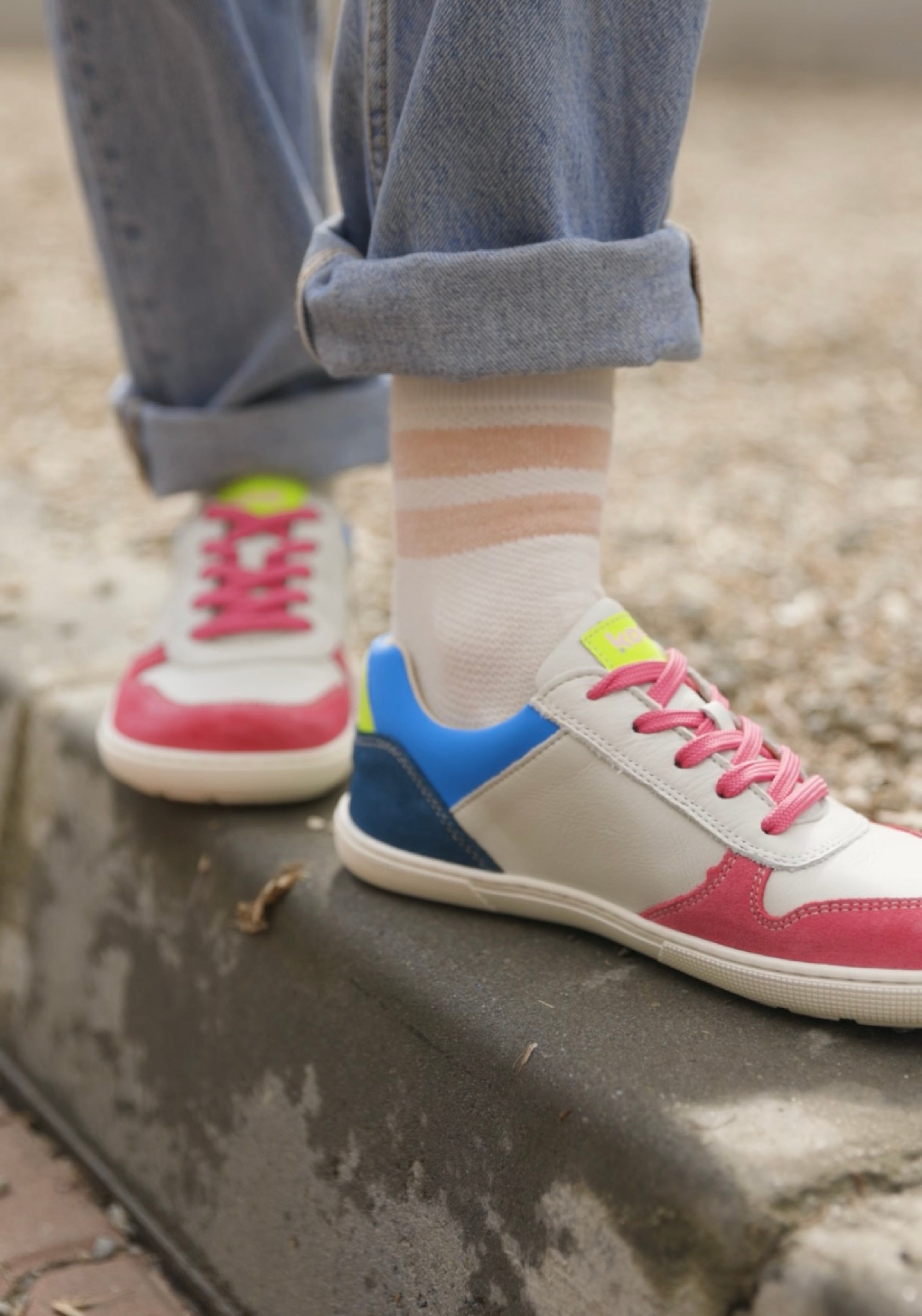 Sneakers Barefoot din piele - Francie Fuchsia