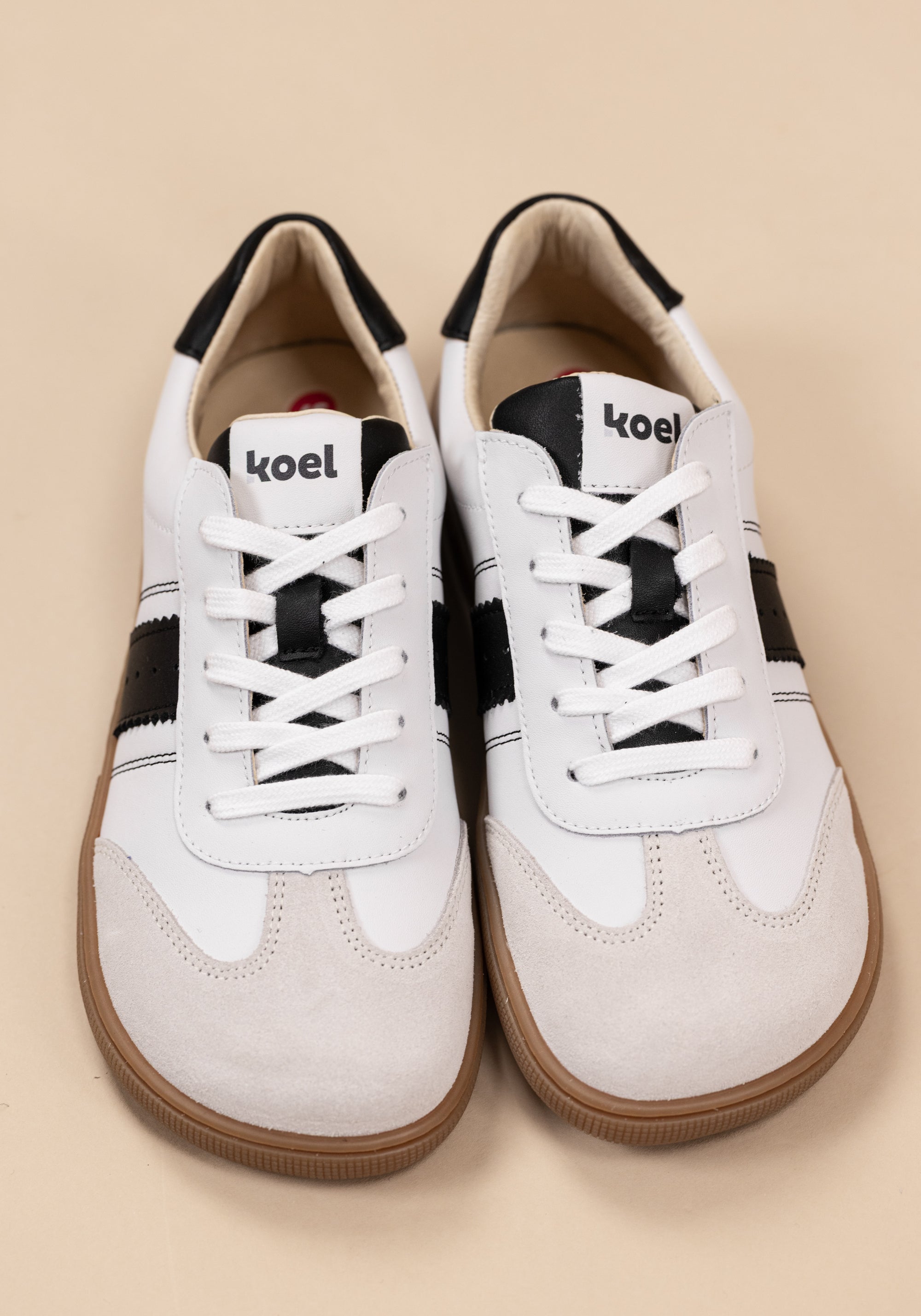 Sneakers Barefoot din piele - Francie White/Black