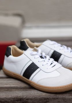 Sneakers Barefoot din piele - Francie White/Black
