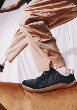 Sneakers Barefoot din piele - Gobi II Men Obsidian