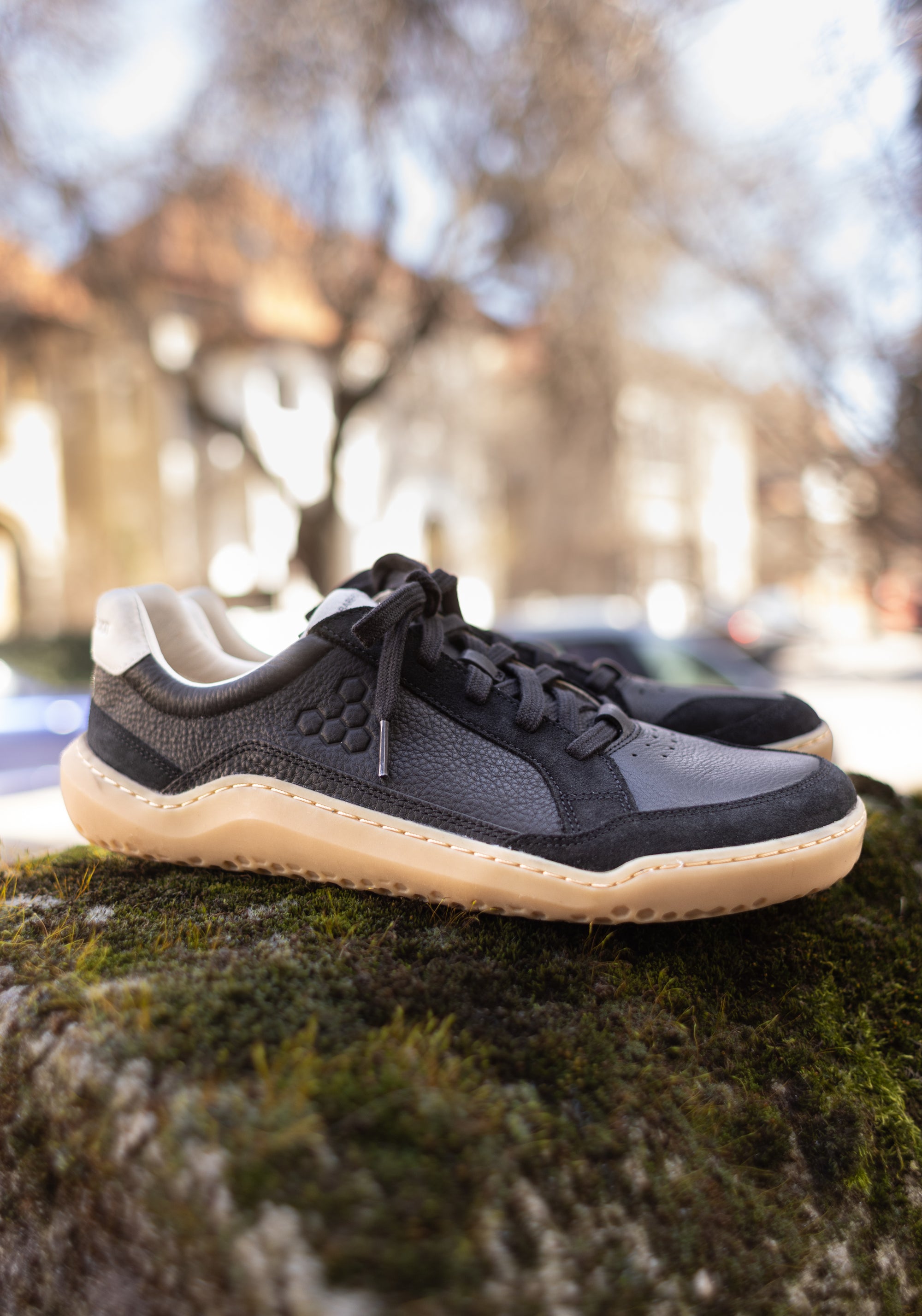 Sneakers Barefoot din piele - Gobi II Women Obsidian