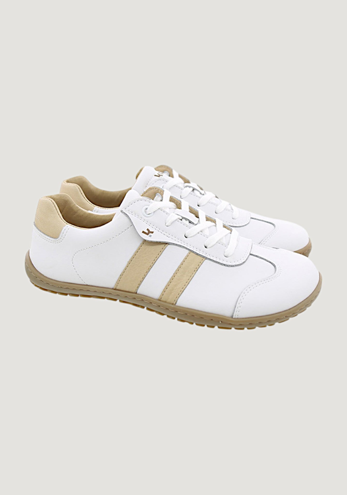 Sneakers Barefoot din piele - Ila Offwhite/Beige