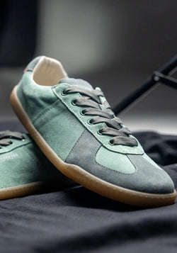 Sneakers Barefoot din piele întoarsă - BLSN-200M Teal Green