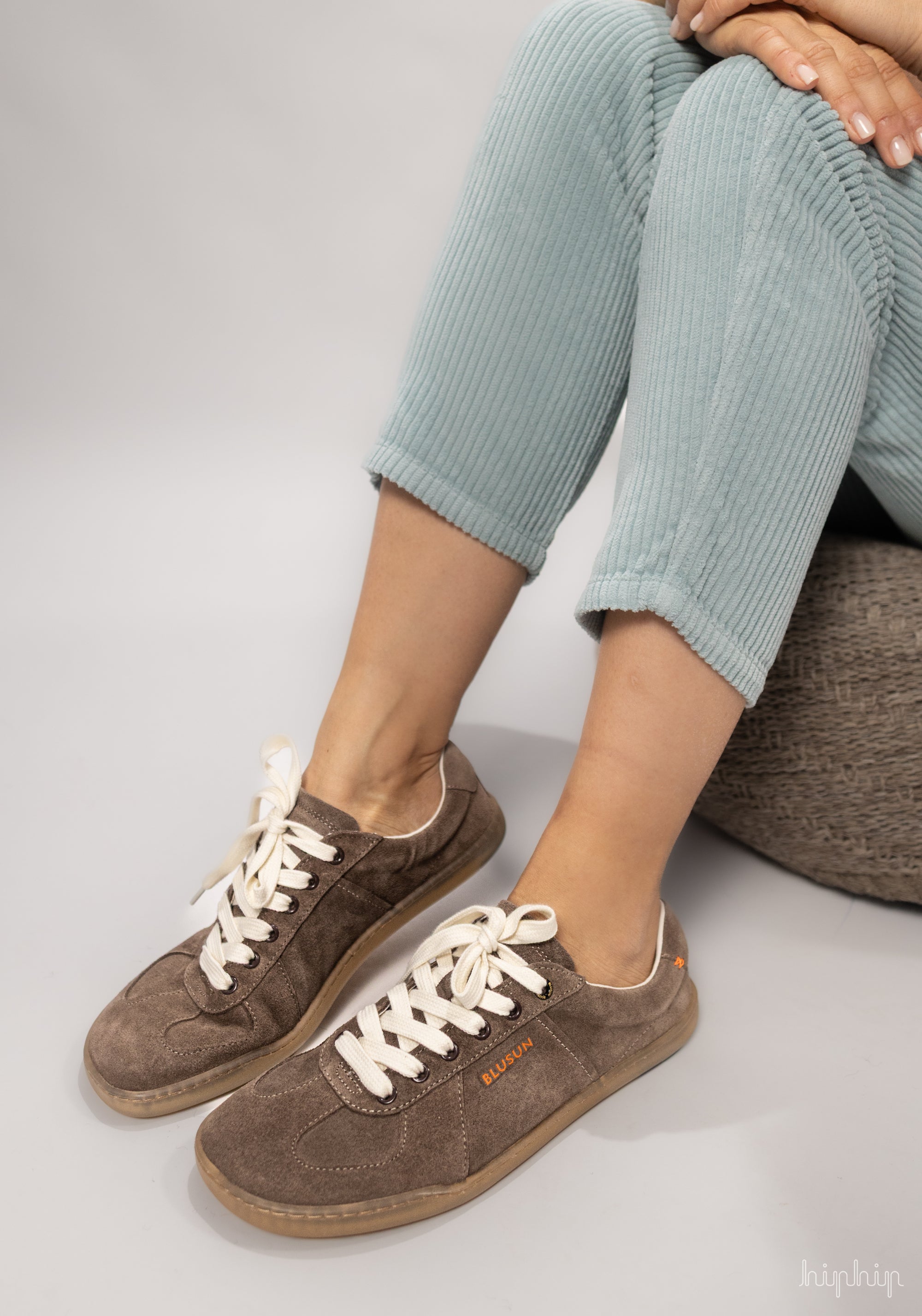 Sneakers Barefoot din piele întoarsă - BLSN-200W Coffee Brown