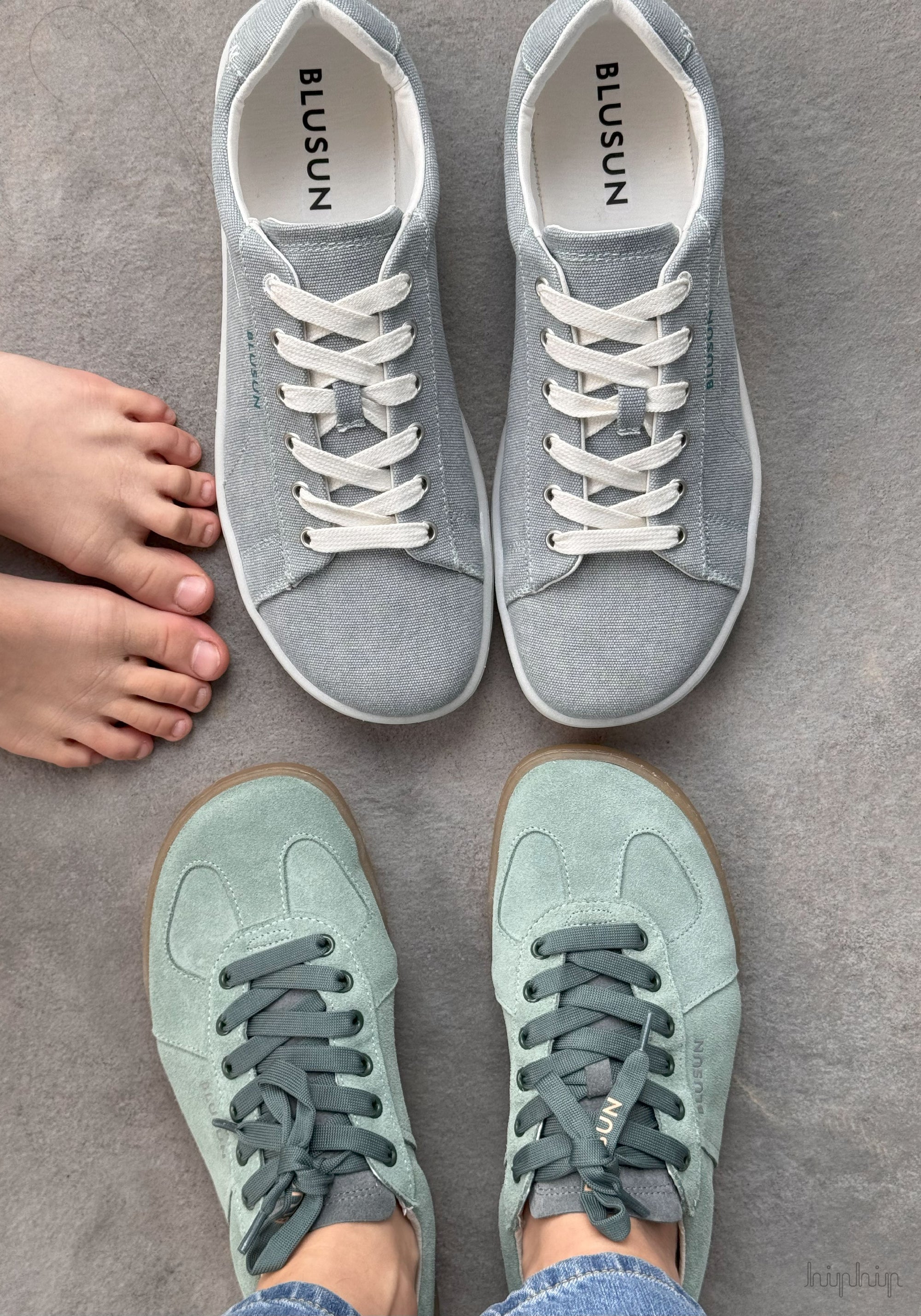 Sneakers Barefoot din piele întoarsă - BLSN-200W Green