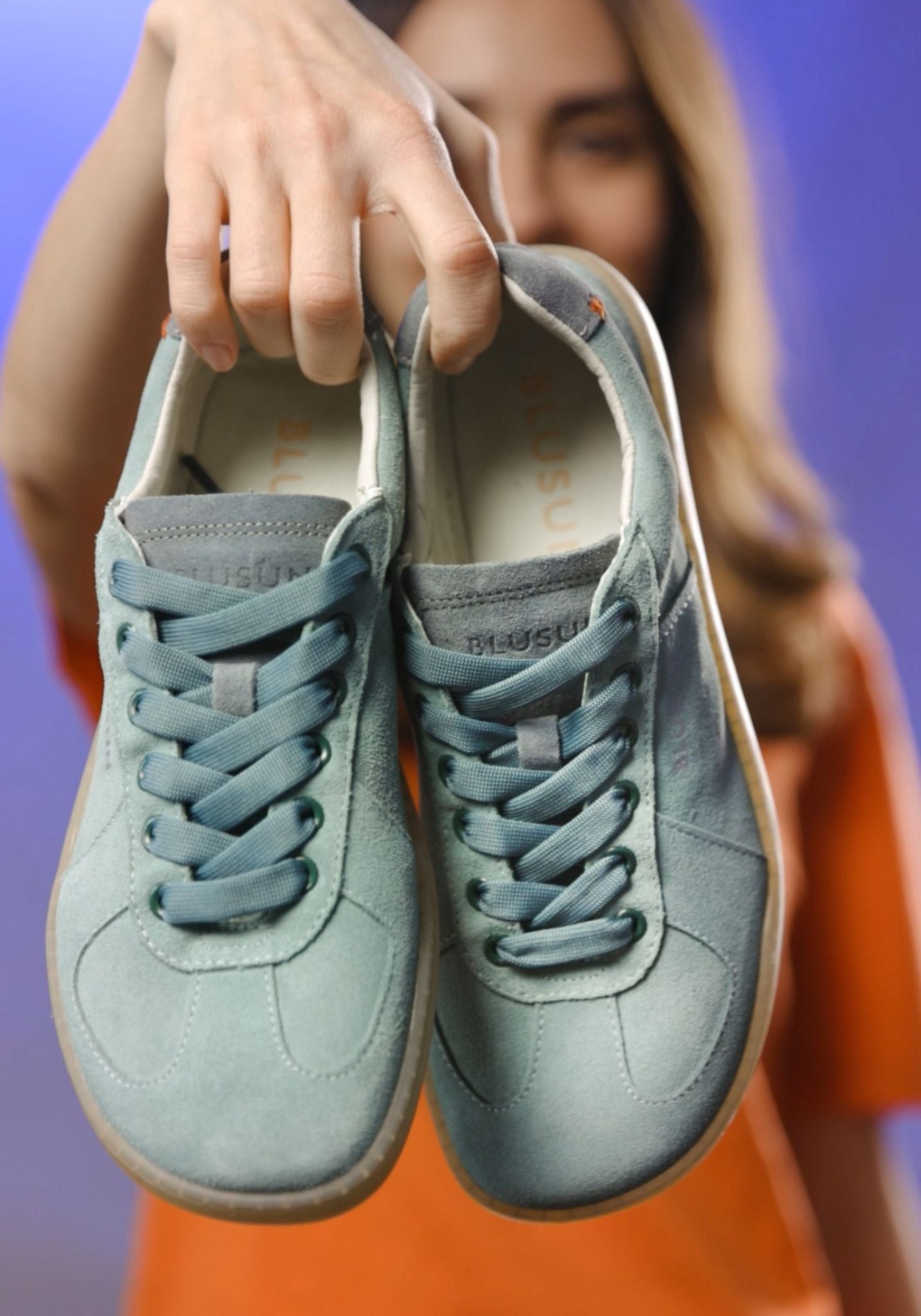 Sneakers Barefoot din piele întoarsă - BLSN-200W Green