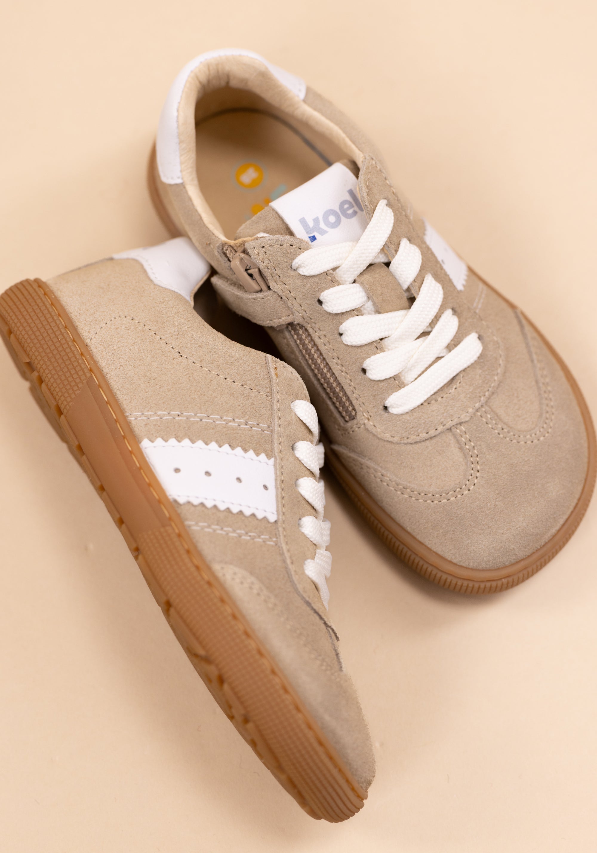 Sneakers Barefoot din piele întoarsă - Declan Beige