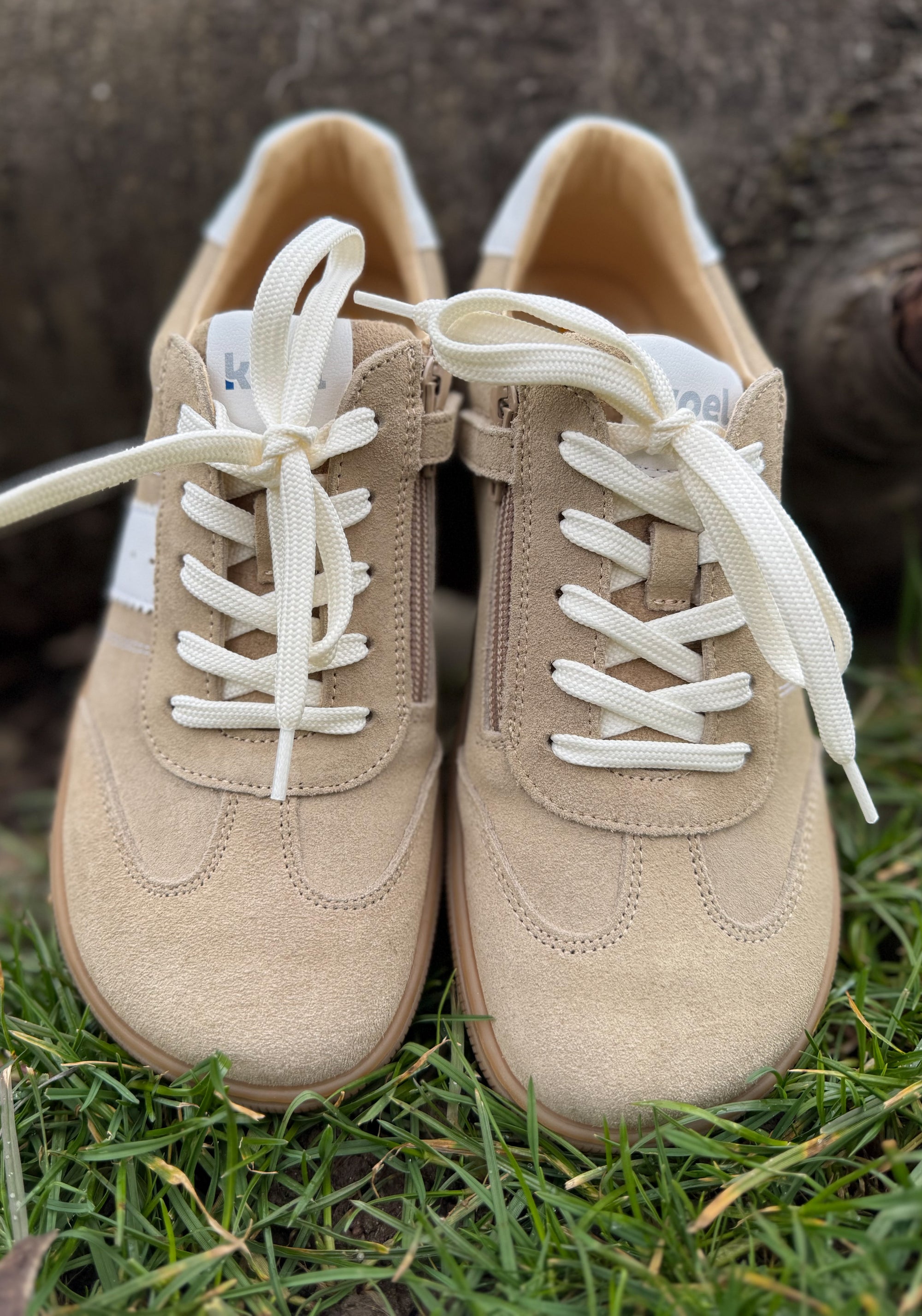 Sneakers Barefoot din piele întoarsă - Declan Beige