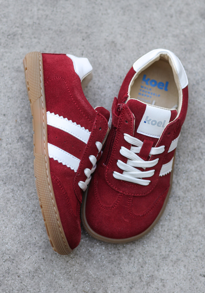 Sneakers Barefoot din piele întoarsă - Declan Red