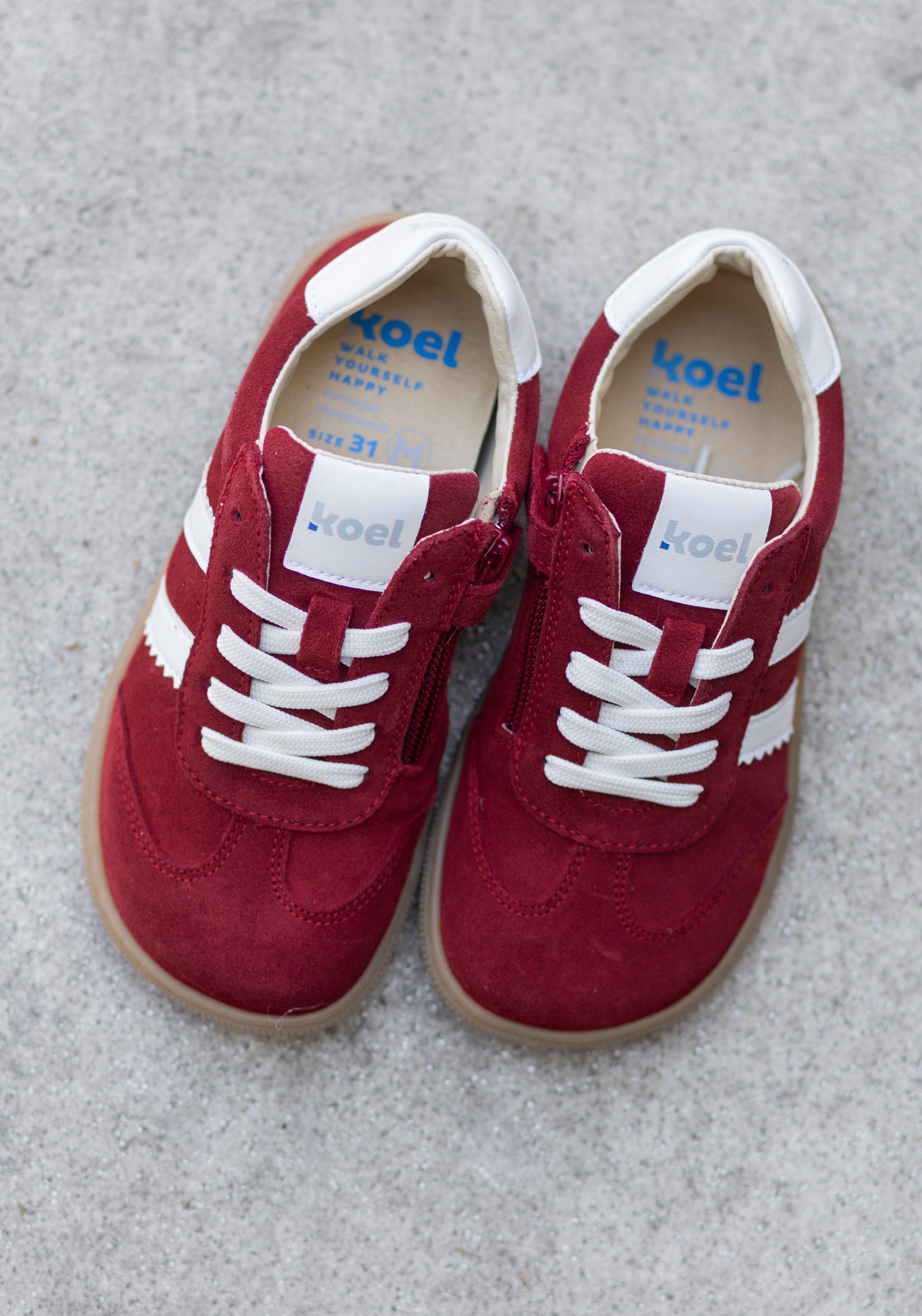 Sneakers Barefoot din piele întoarsă - Declan Red