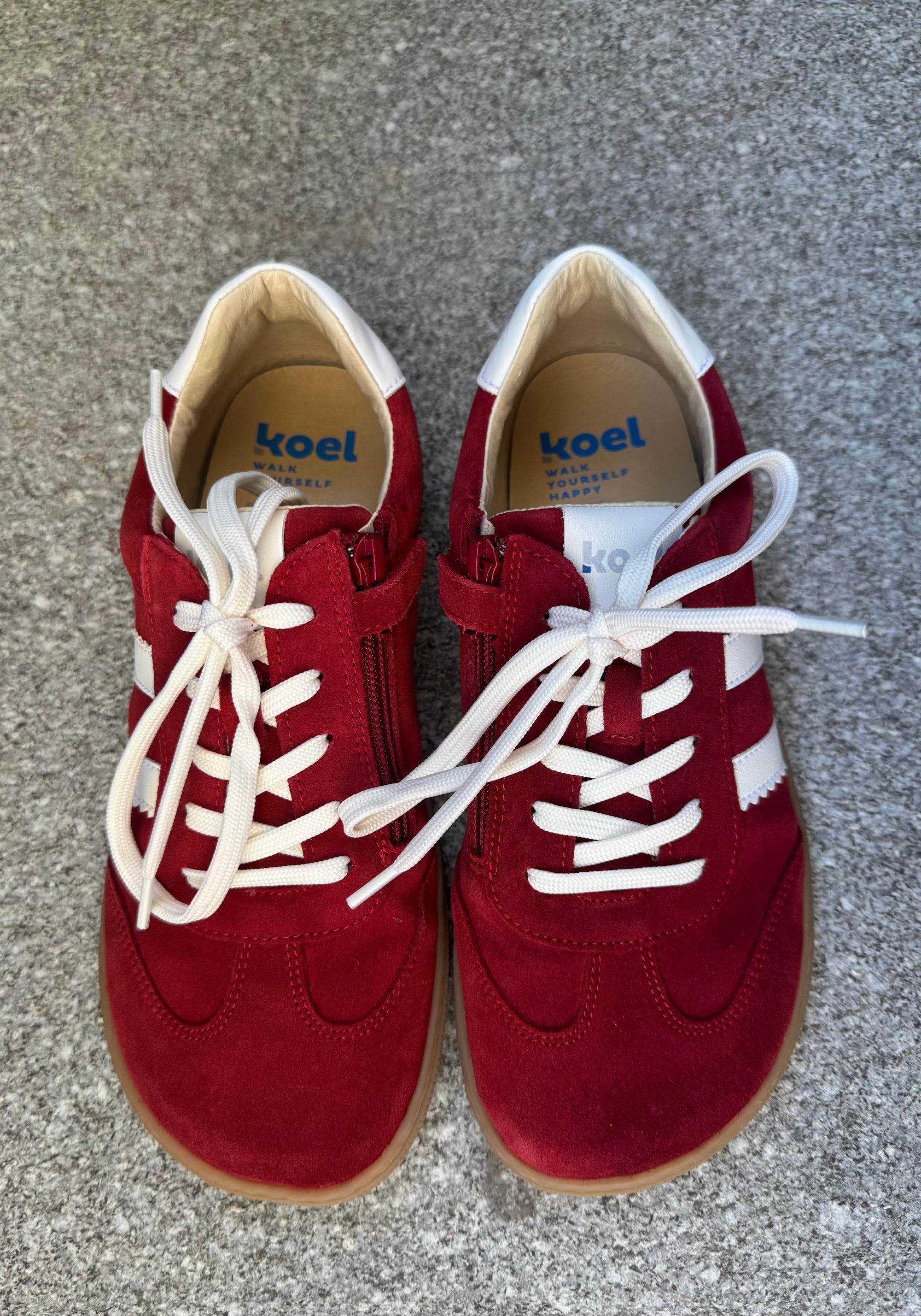 Sneakers Barefoot din piele întoarsă - Declan Red