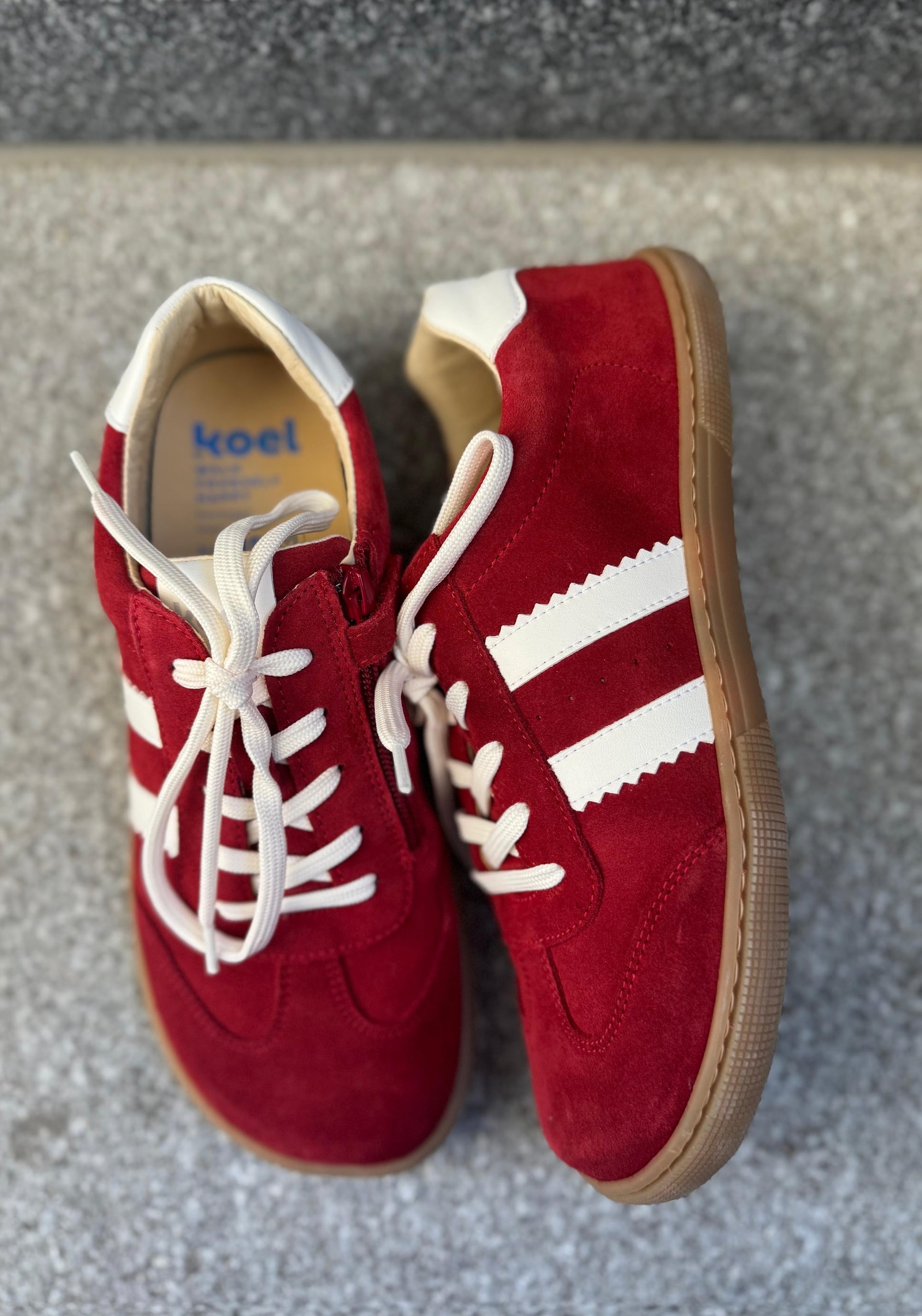 Sneakers Barefoot din piele întoarsă - Declan Red
