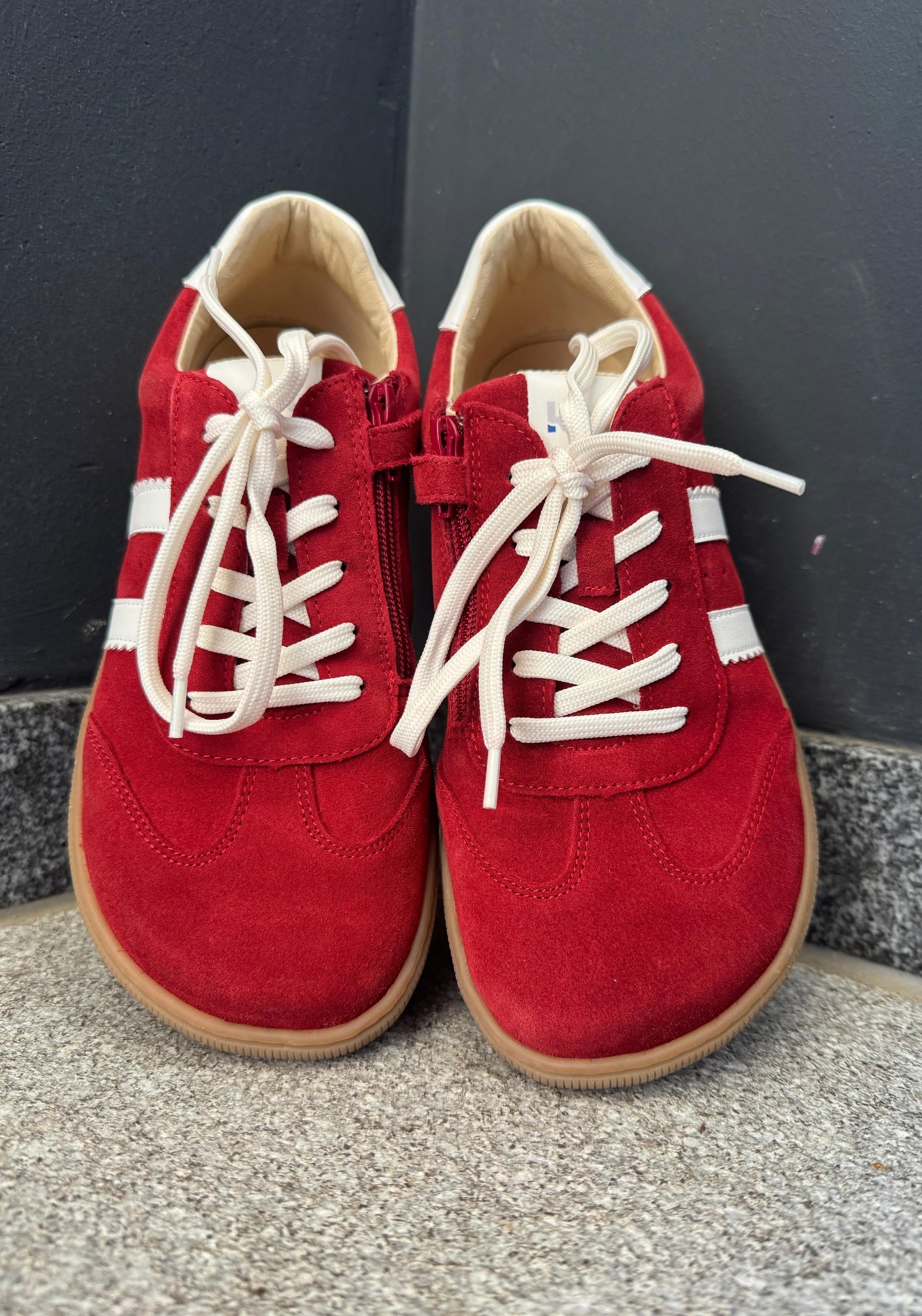 Sneakers Barefoot din piele întoarsă - Declan Red
