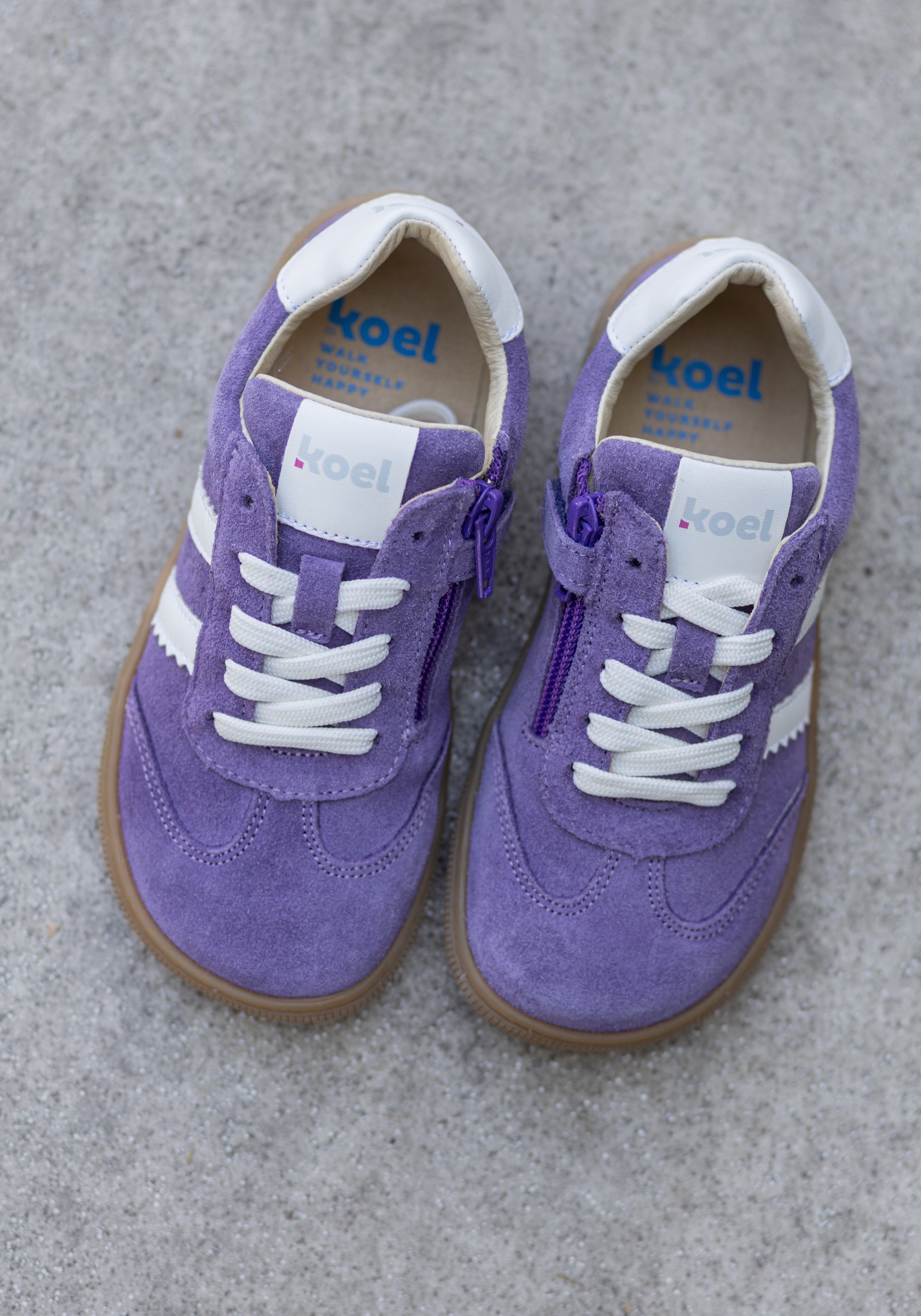 Sneakers Barefoot din piele întoarsă - Declan Violet
