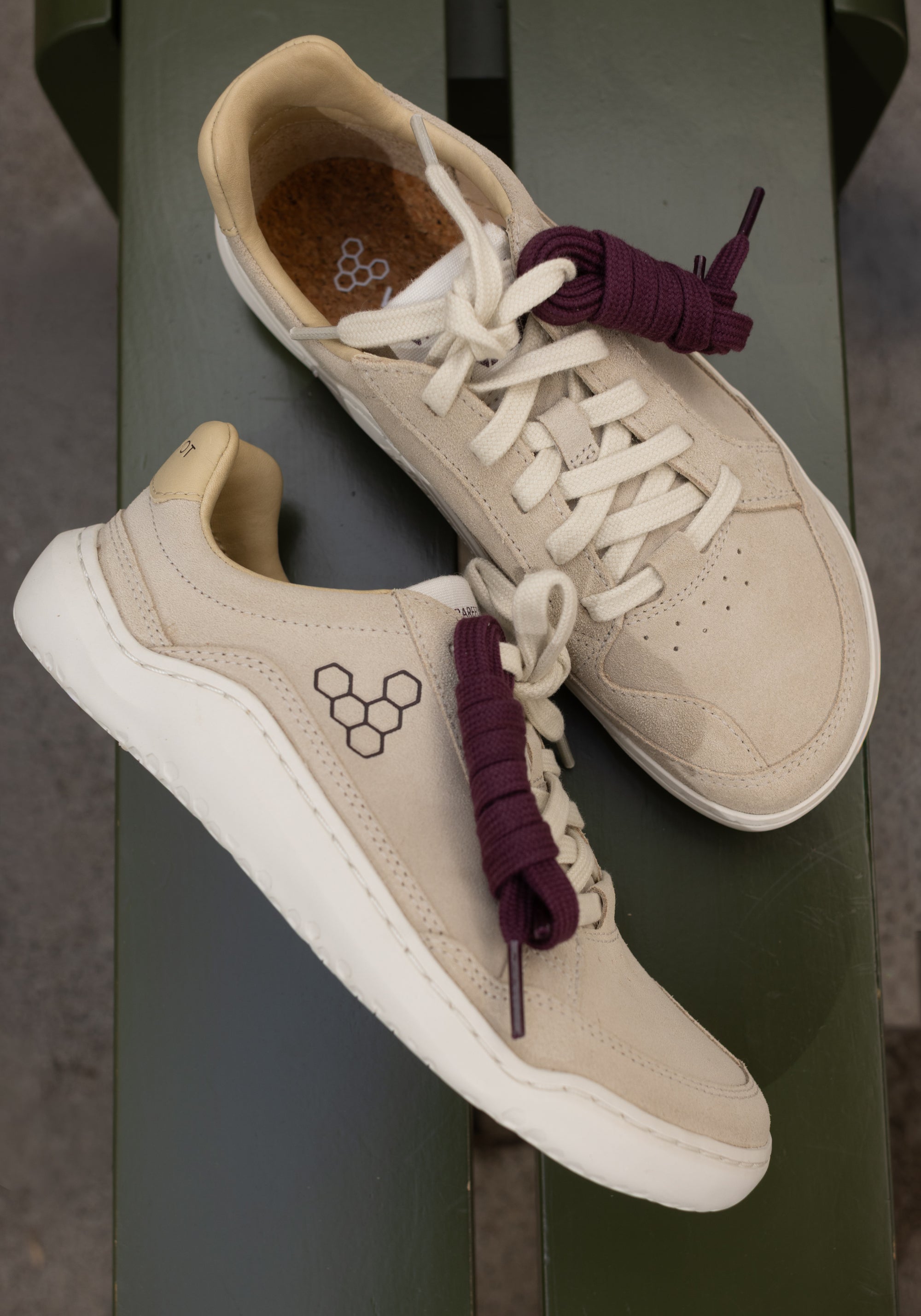 Sneakers Barefoot din piele întoarsă - Gobi II Women Sand/Fig