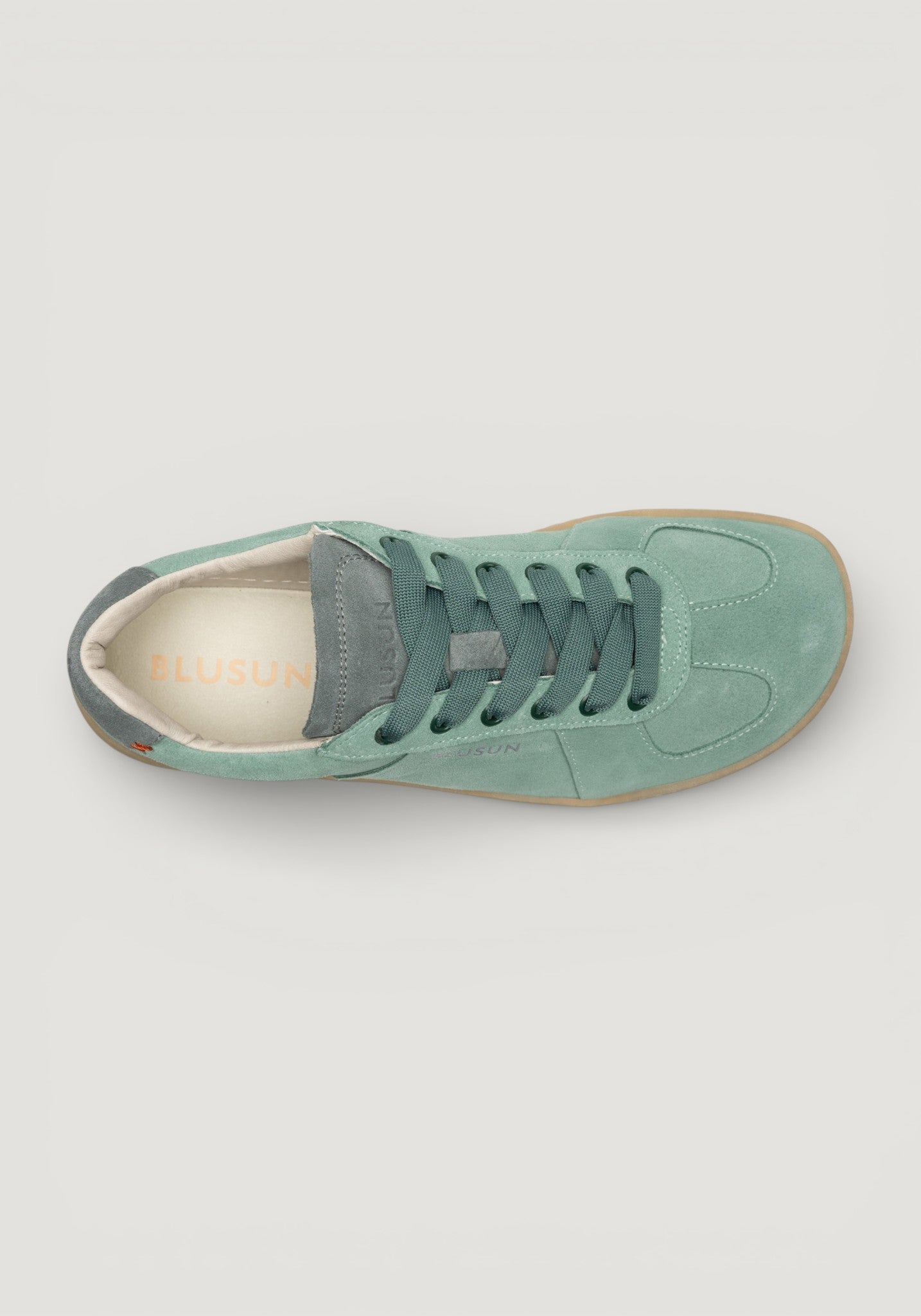 Sneakers Barefoot din piele întoarsă - Green