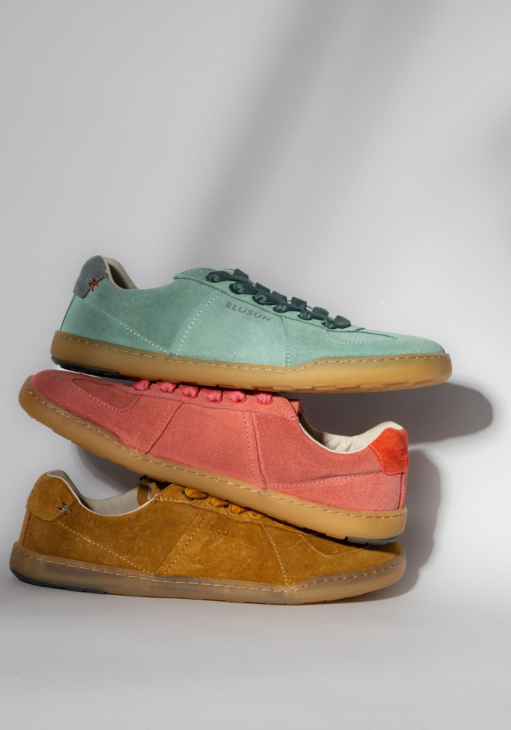 Sneakers Barefoot din piele întoarsă - Green
