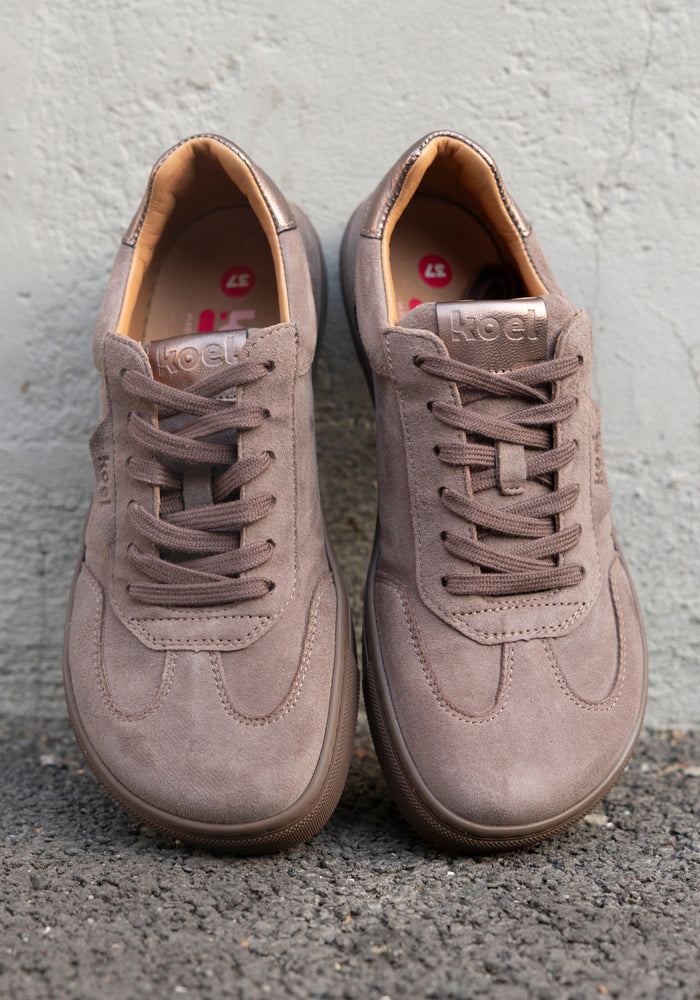 Sneakers Barefoot din piele întoarsă - Helena Dark Taupe