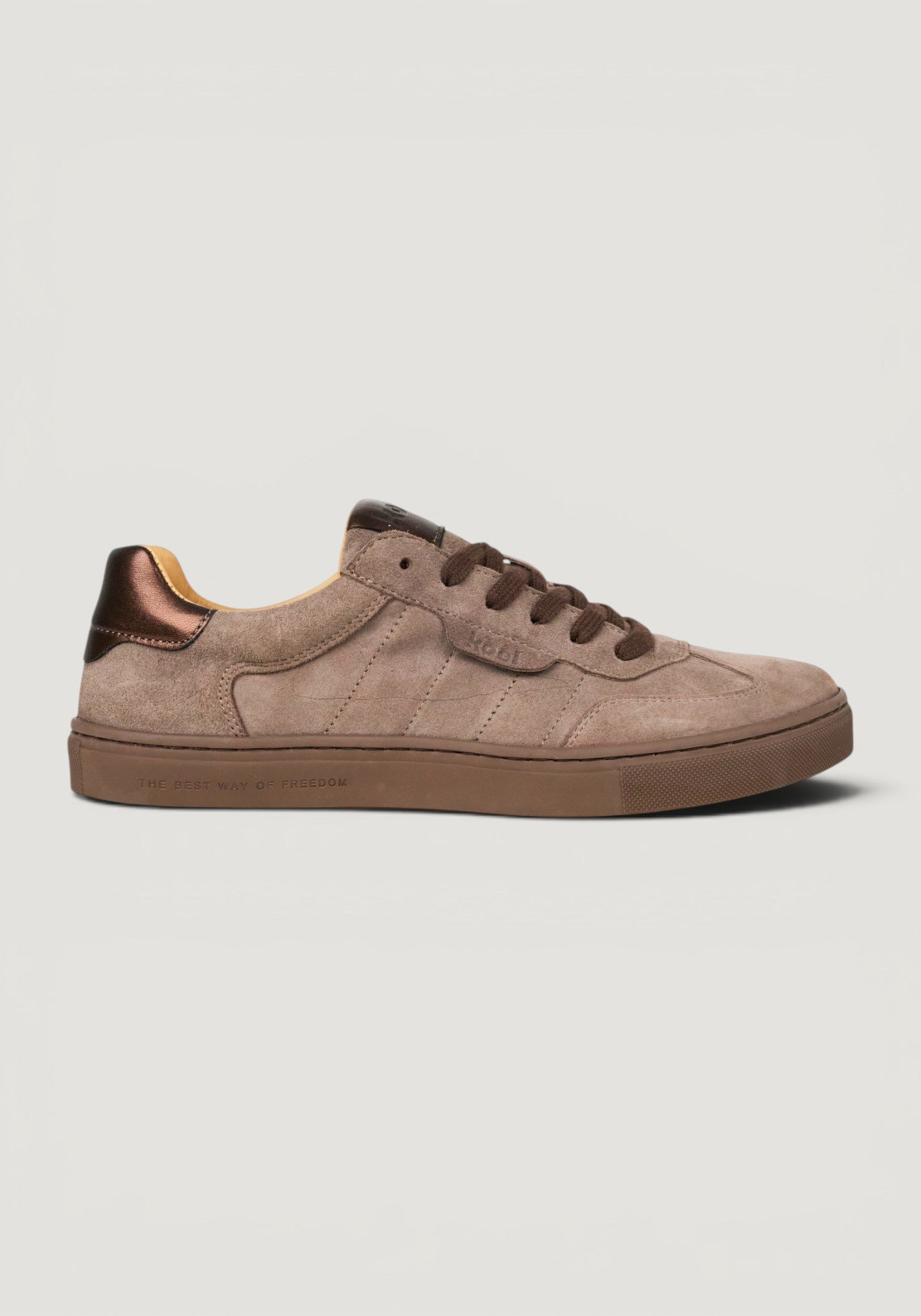 Sneakers Barefoot din piele întoarsă - Helena Dark Taupe