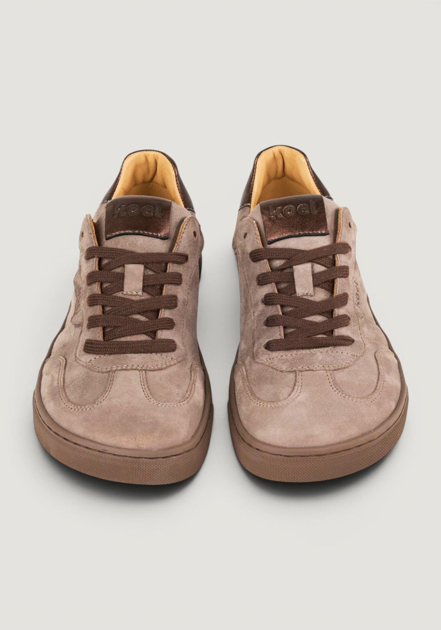 Sneakers Barefoot din piele întoarsă - Helena Dark Taupe