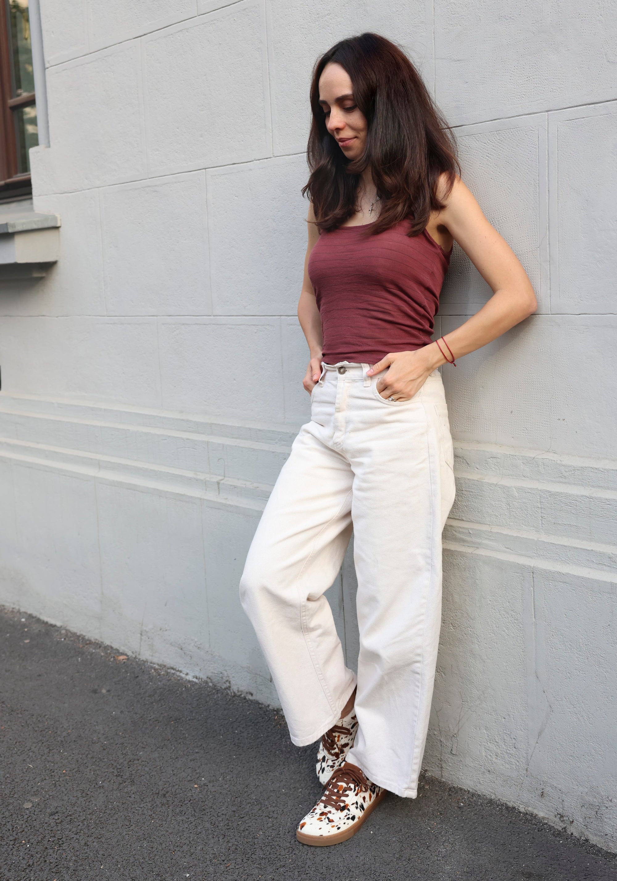 Sneakers Barefoot din piele întoarsă - Helena Fantasy Beige