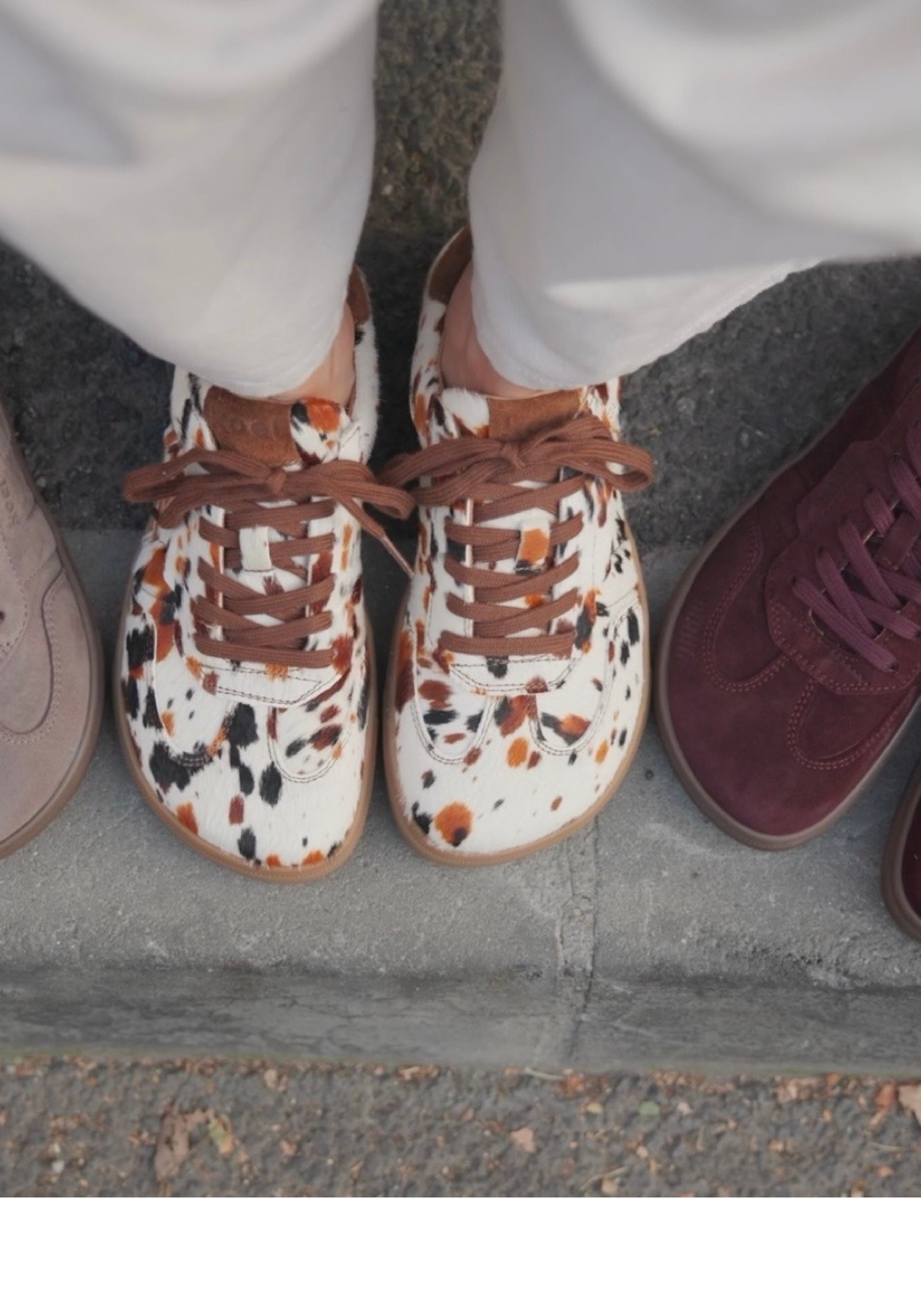 Sneakers Barefoot din piele întoarsă - Helena Fantasy Beige