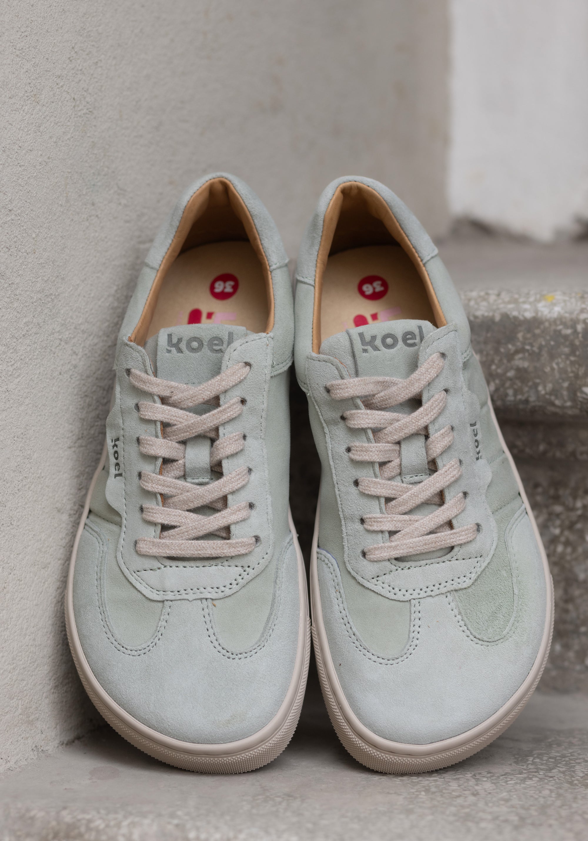 Sneakers Barefoot din piele întoarsă - Helena Mint