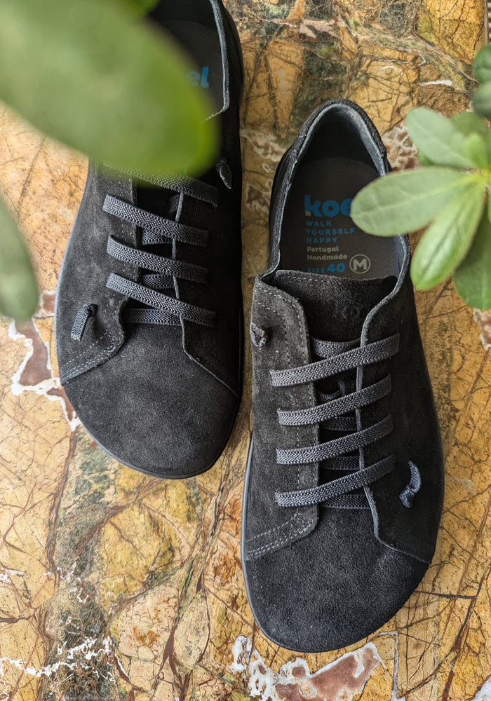 Sneakers Barefoot din piele întoarsă - Izzie Black