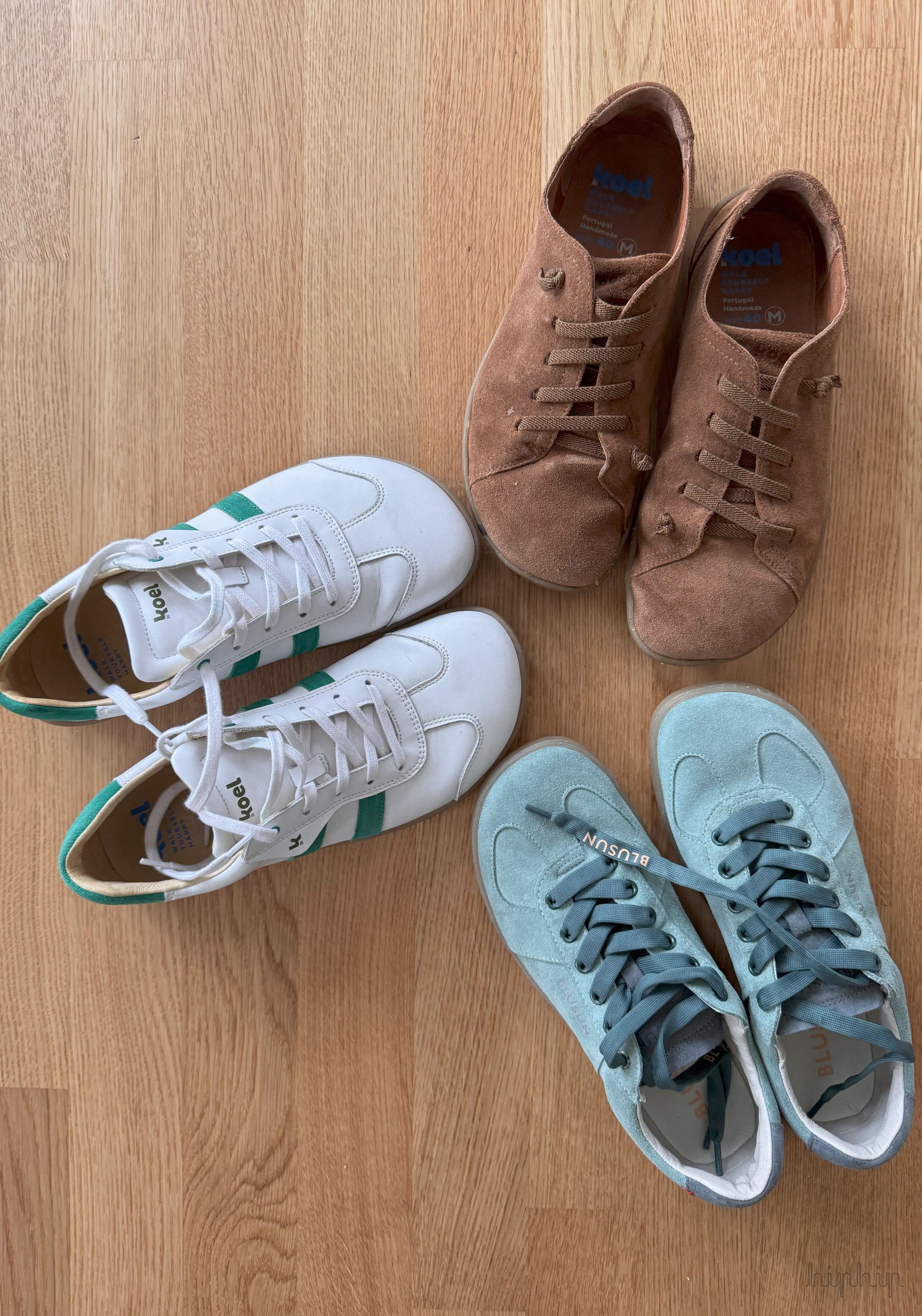 Sneakers Barefoot din piele întoarsă - Green