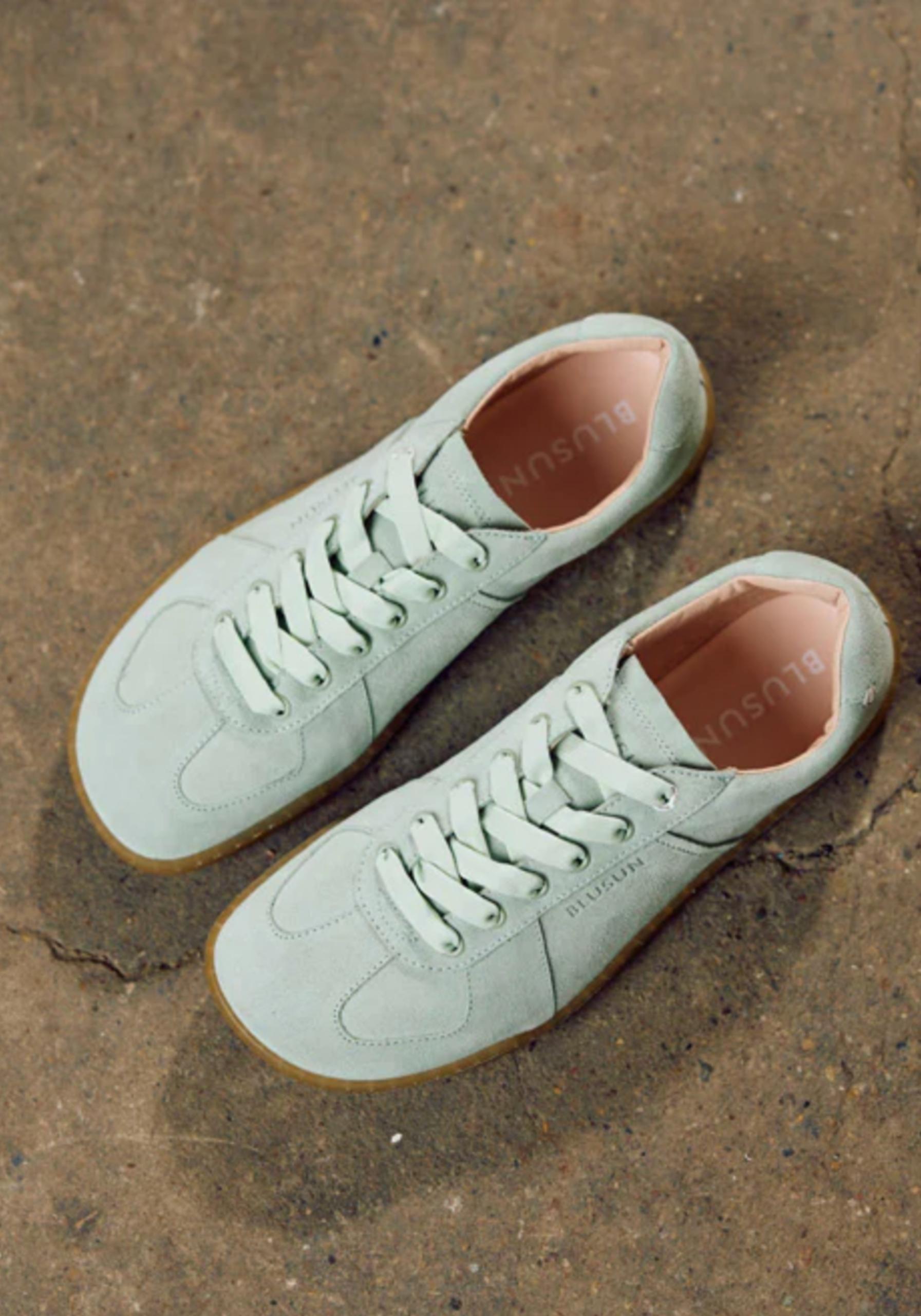 Sneakers Barefoot din piele întoarsă - Light Green