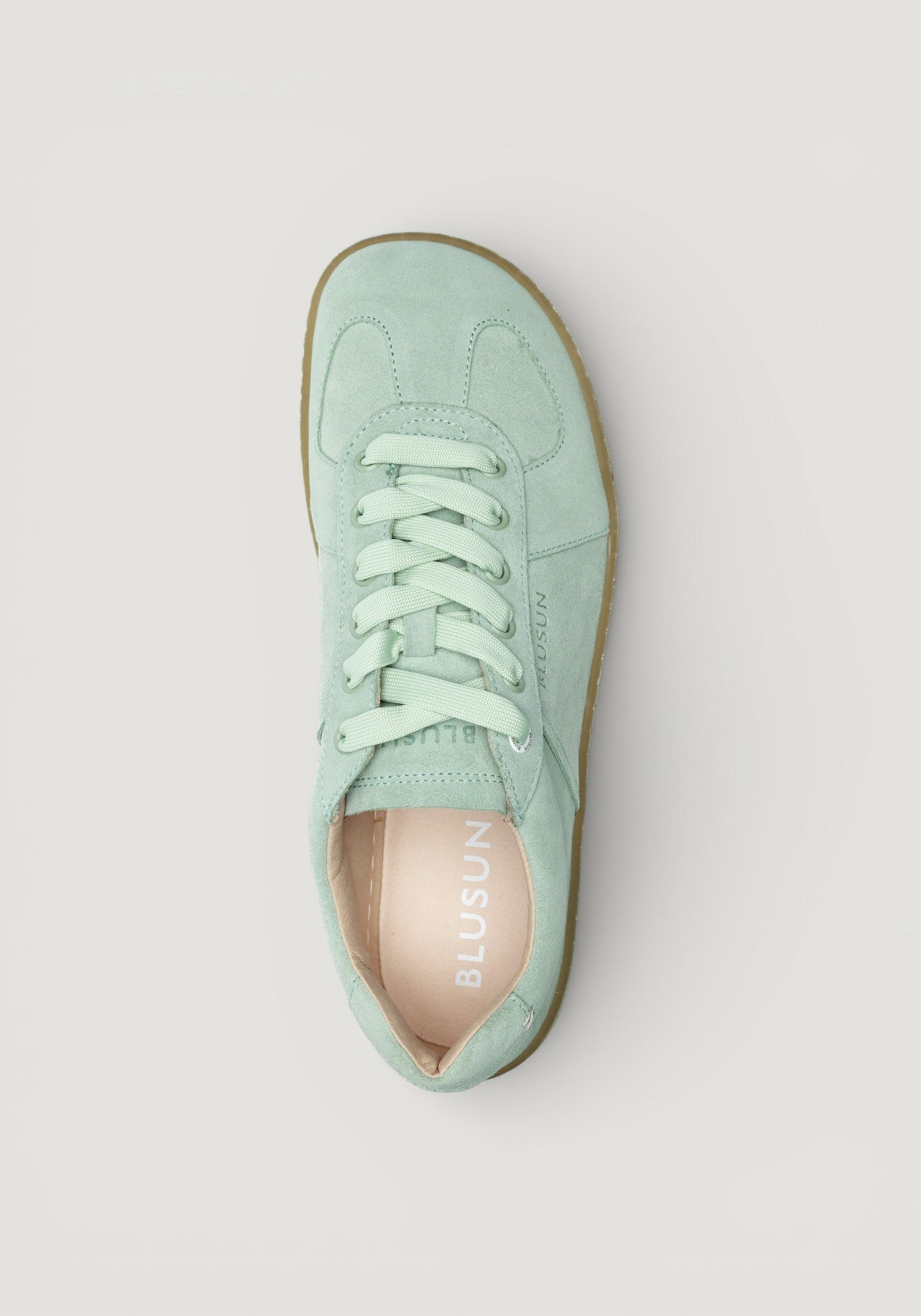 Sneakers Barefoot din piele întoarsă - Light Green