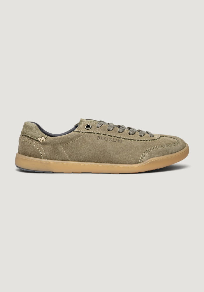 Sneakers Barefoot din piele întoarsă - Olive