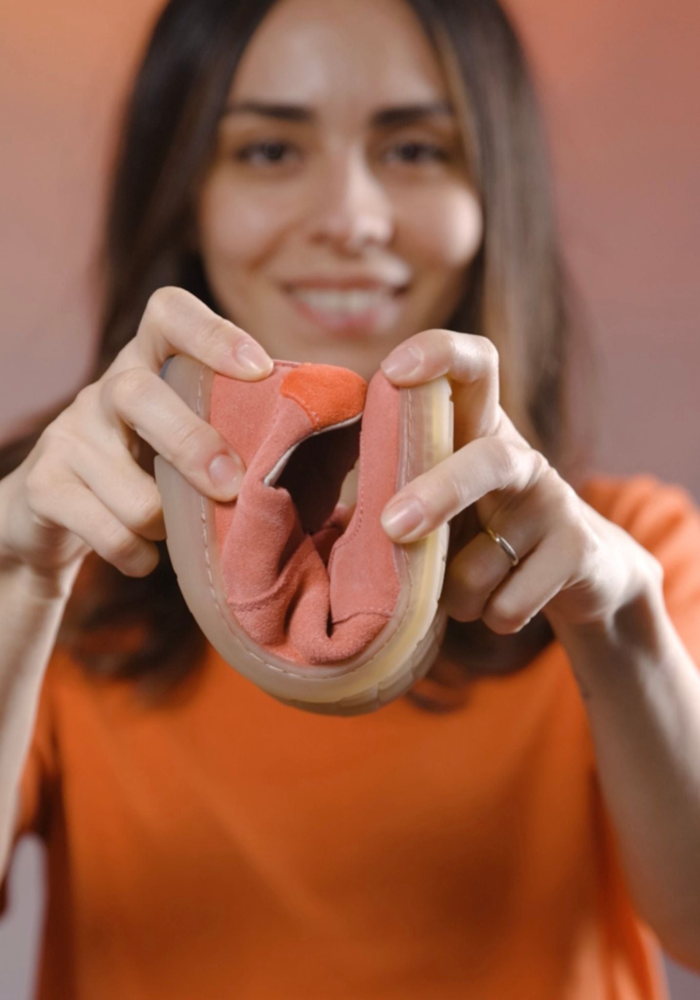 Sneakers Barefoot din piele întoarsă - Pink