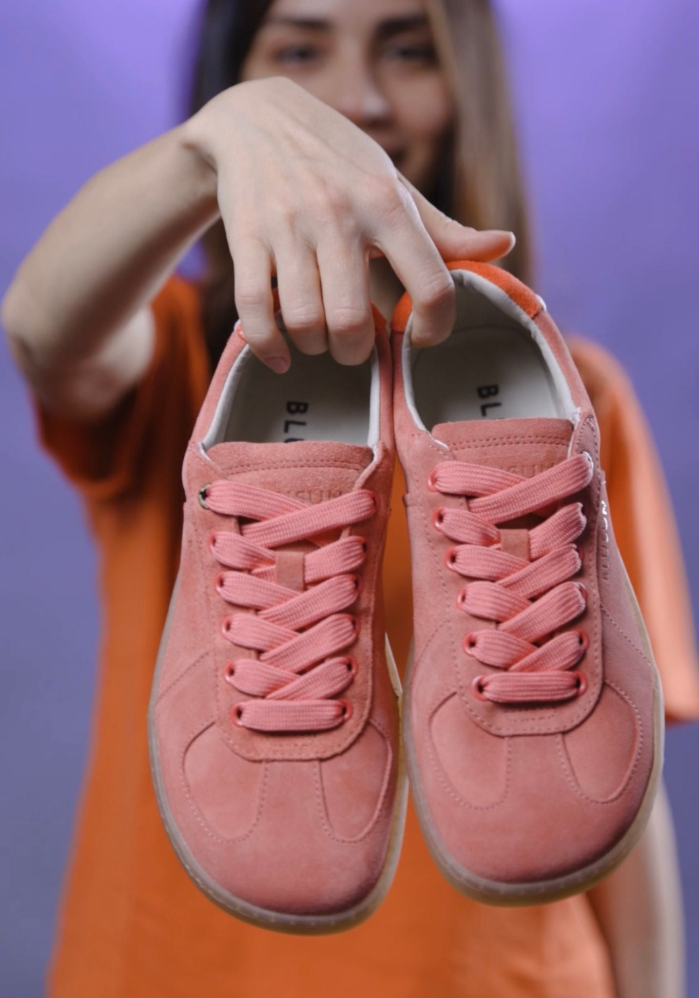 Sneakers Barefoot din piele întoarsă - Pink