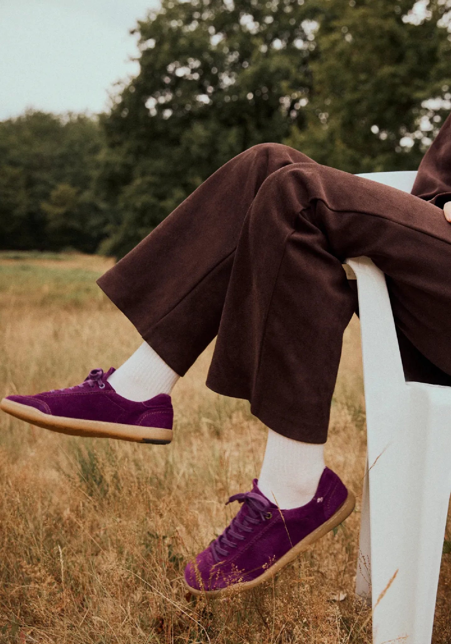 Sneakers Barefoot din piele întoarsă - Purple