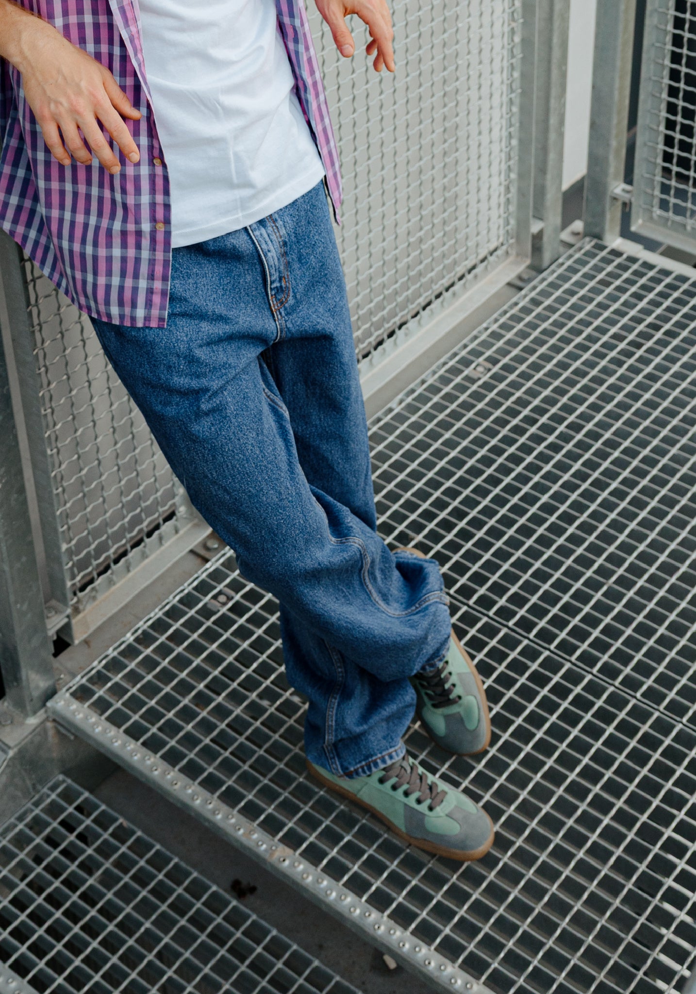 Sneakers Barefoot din piele întoarsă - Teal Green