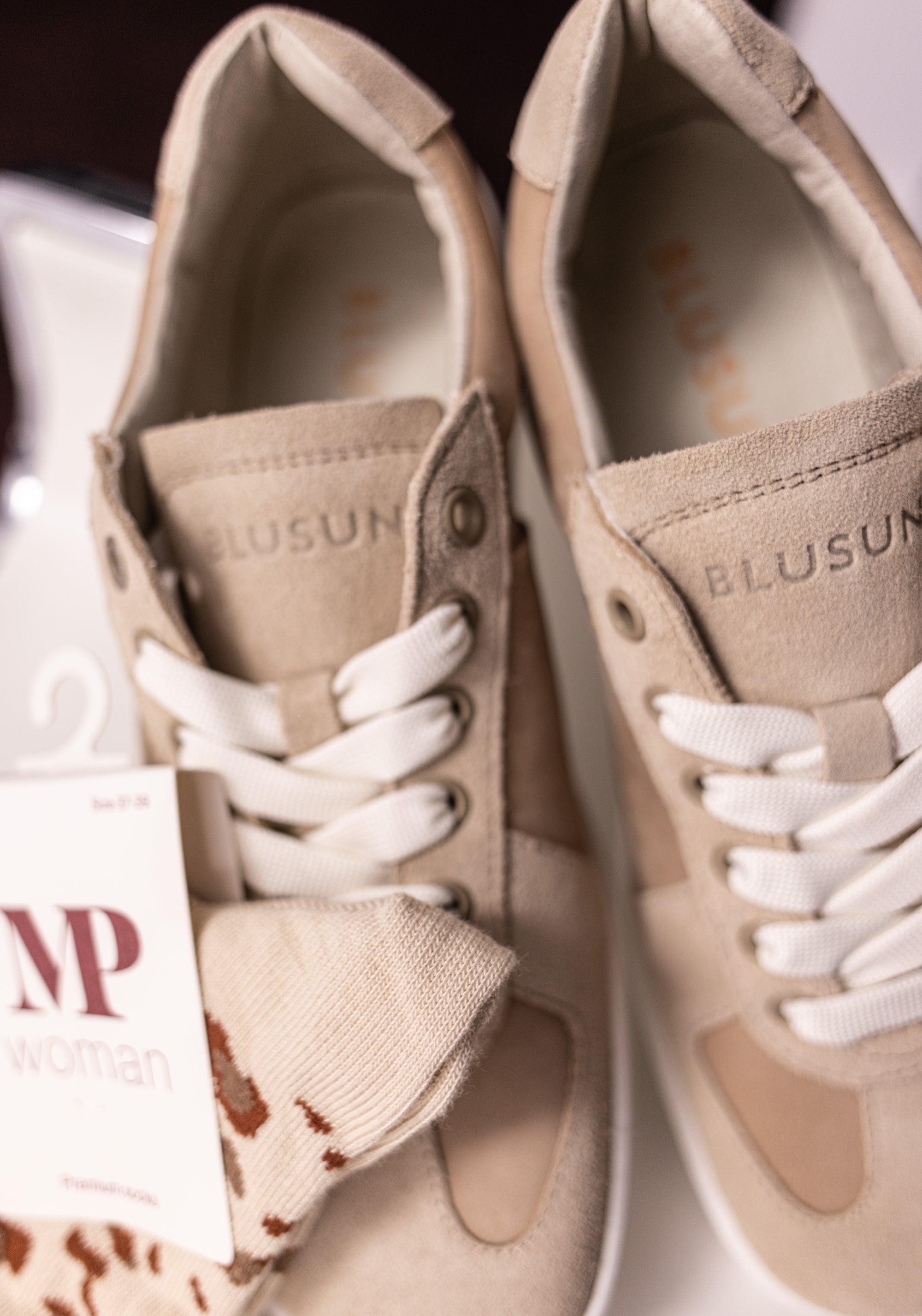 Sneakers Barefoot din piele - Light Beige