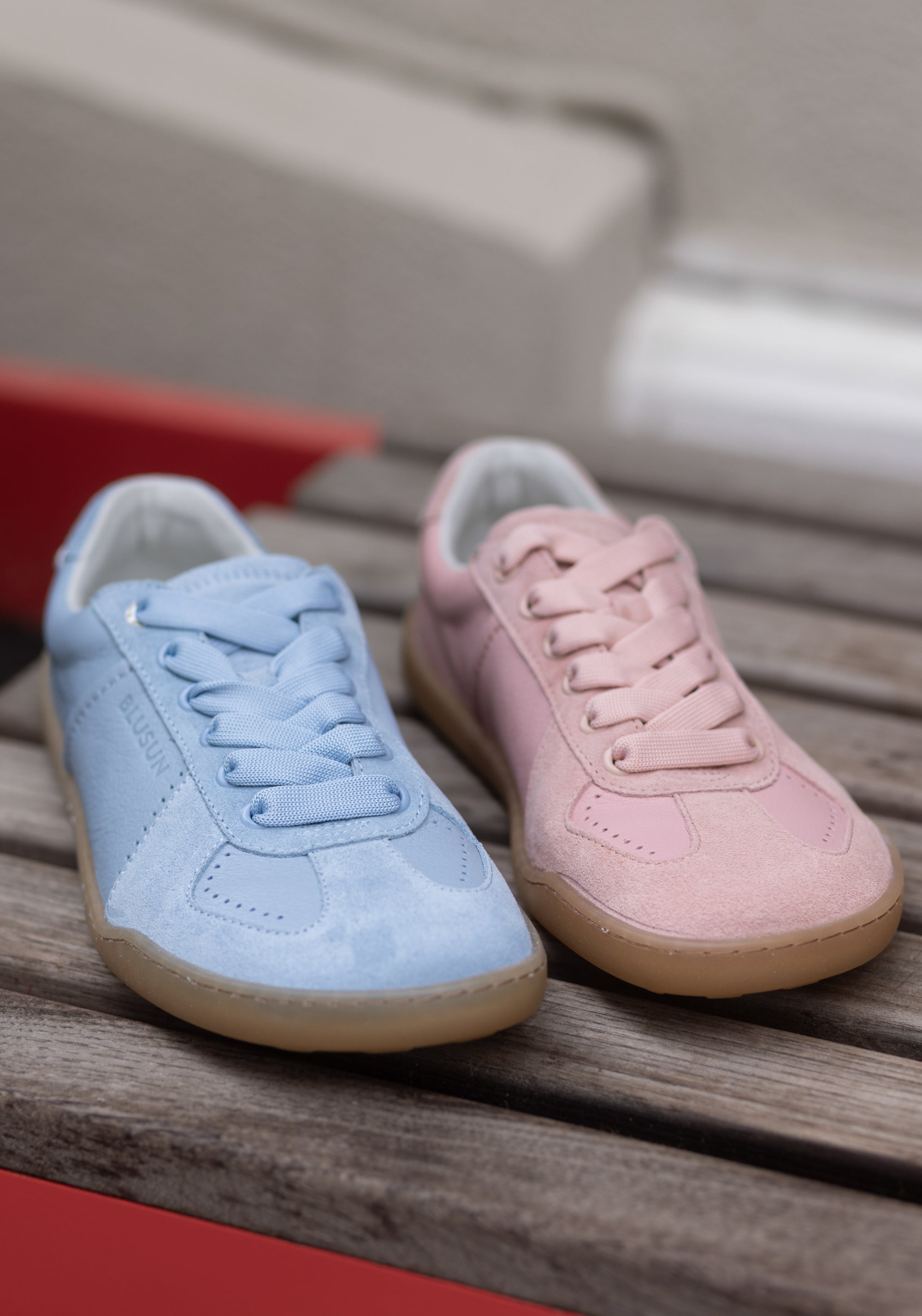 Sneakers Barefoot din piele - Light Blue