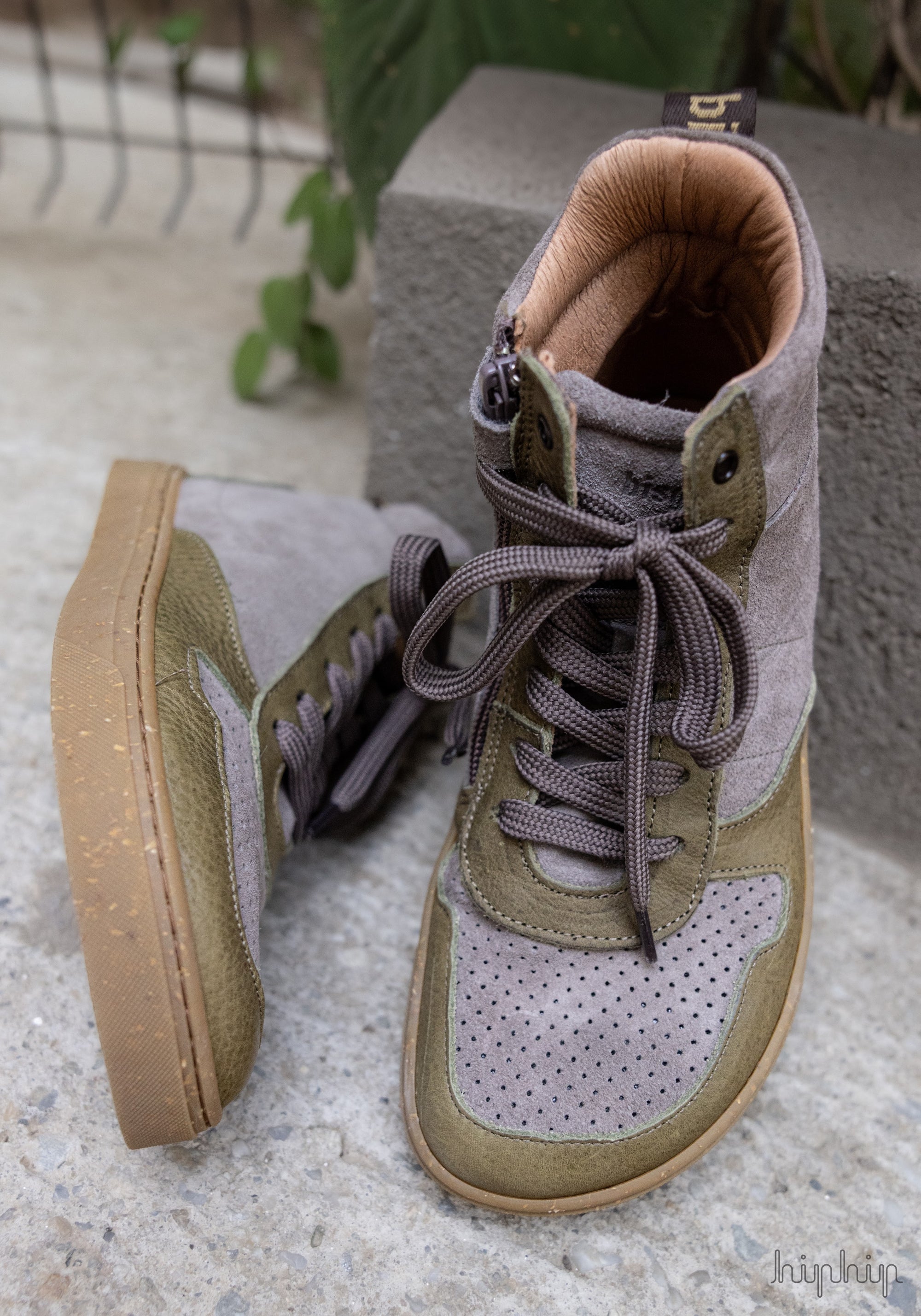 Sneakers Barefoot din piele - Lisva Grey