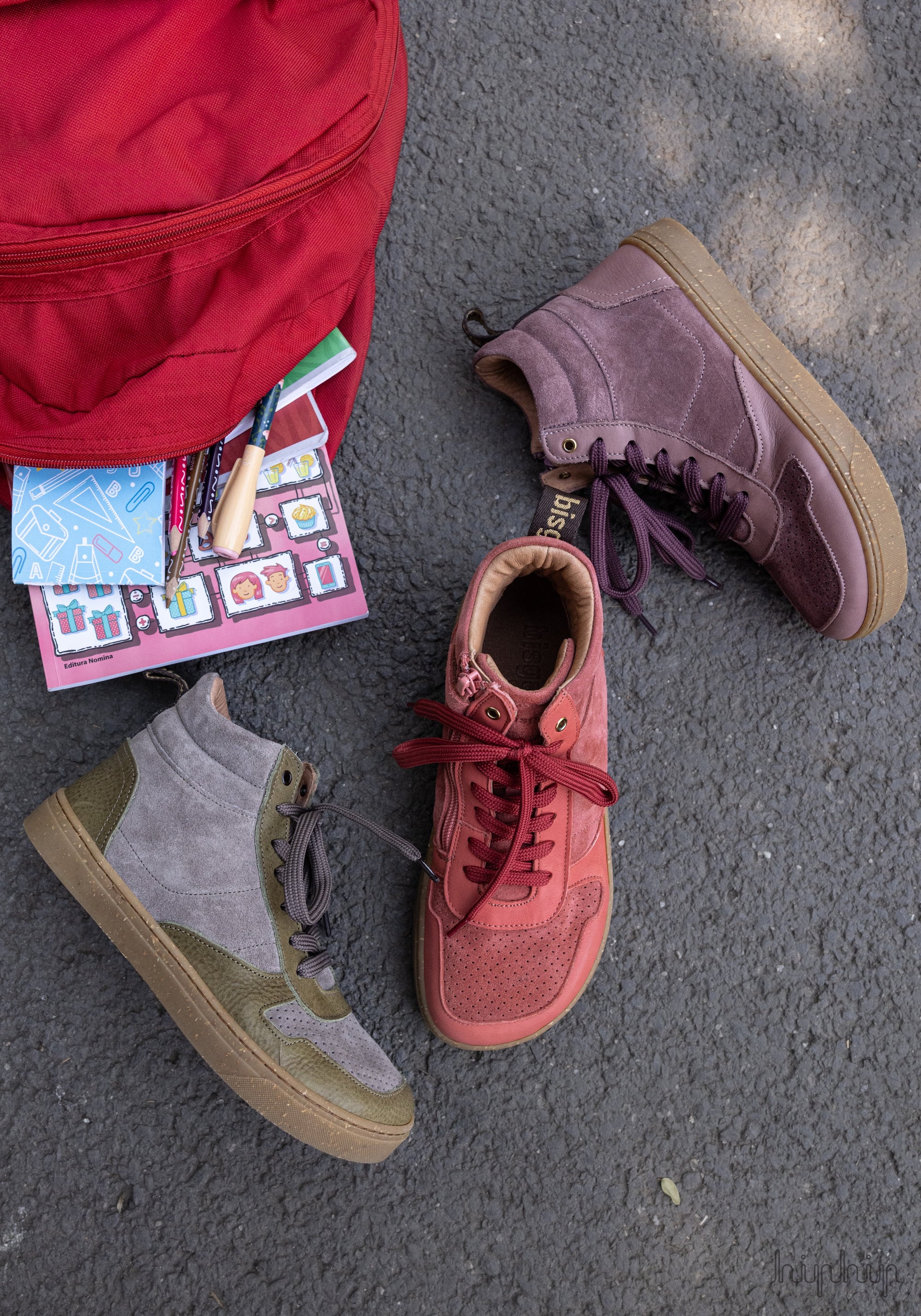 Sneakers Barefoot din piele - Lisva Pink