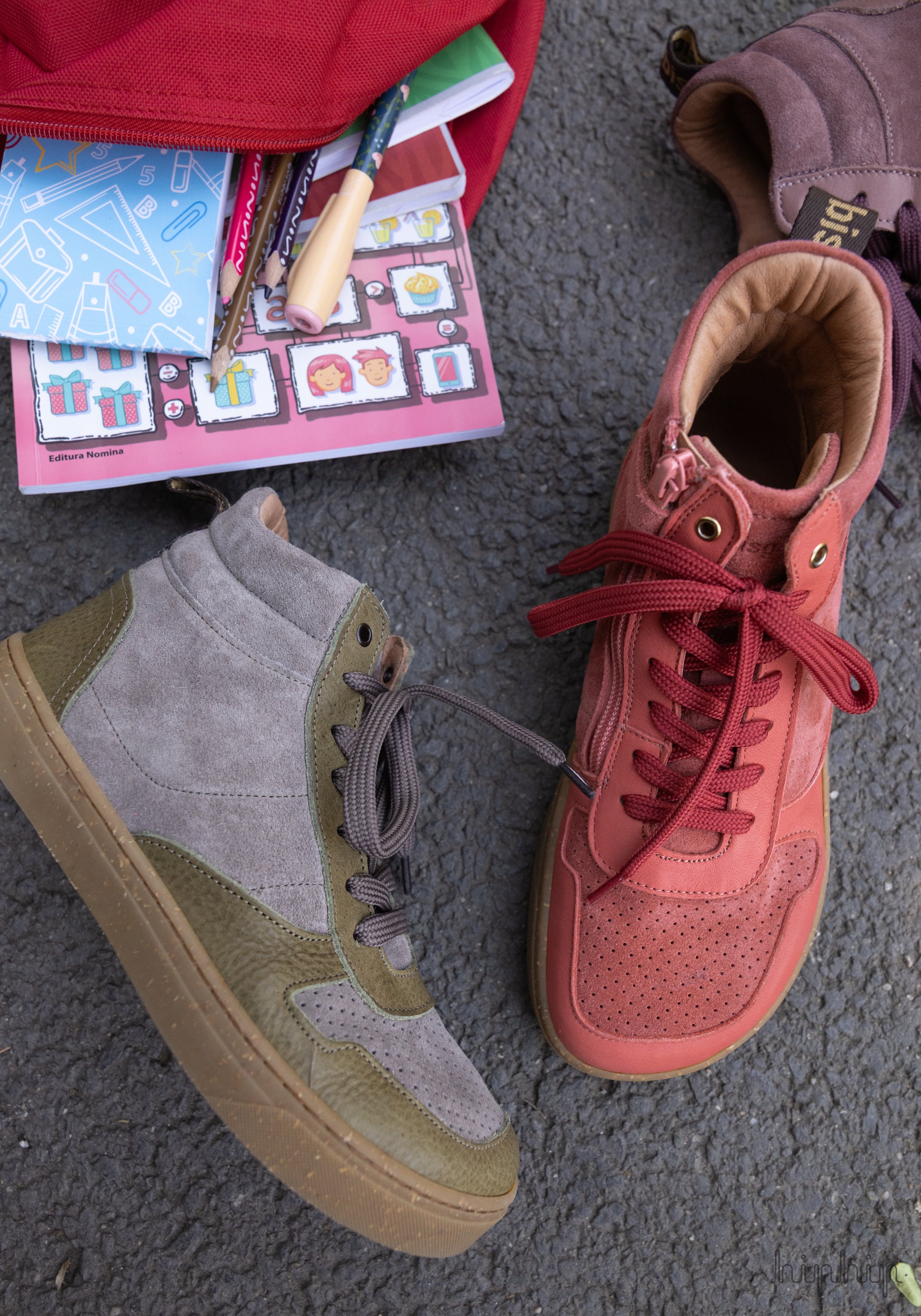 Sneakers Barefoot din piele - Lisva Pink