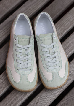 Sneakers Barefoot din piele - Off White/Green