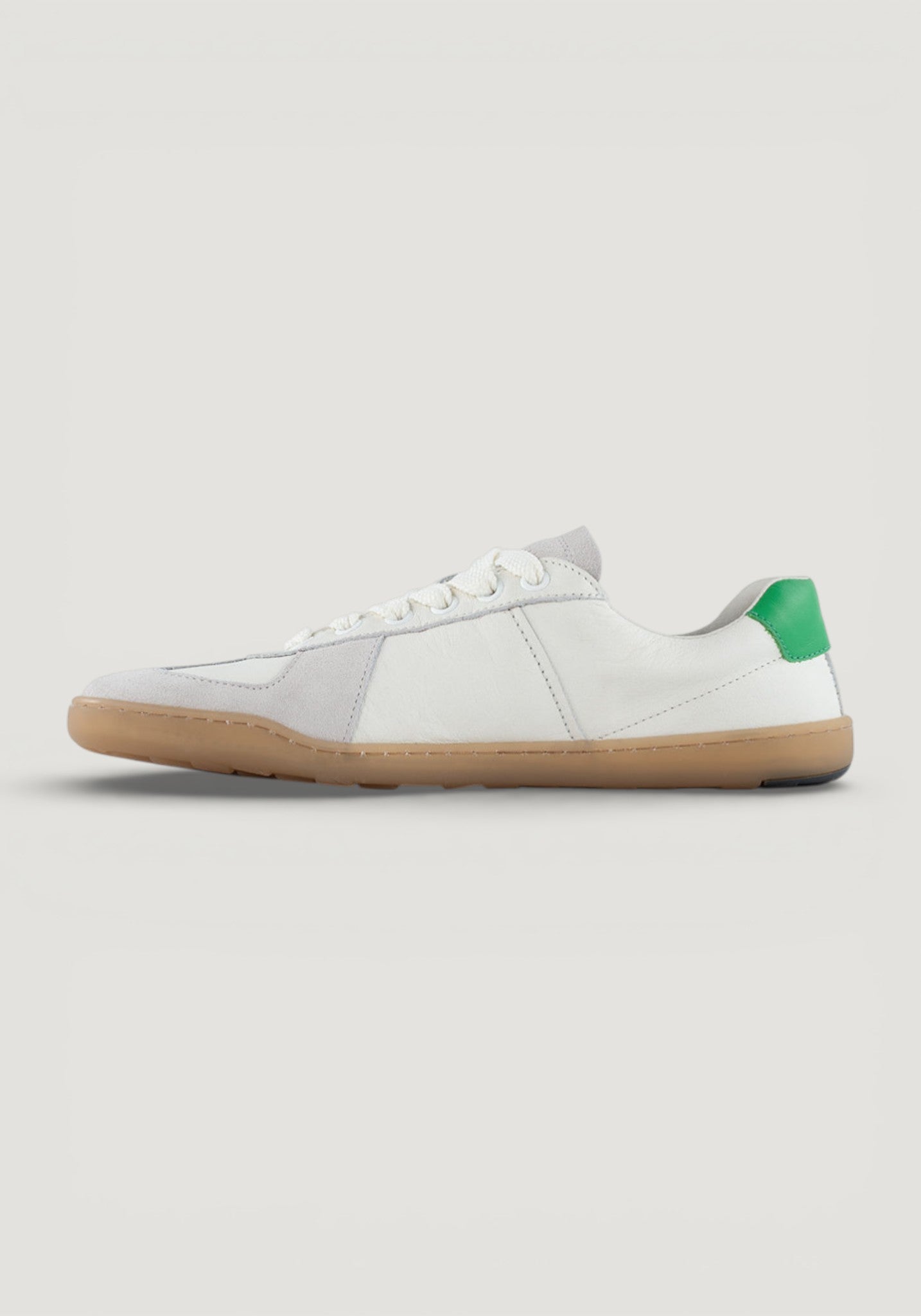 Sneakers Barefoot din piele - White/Green