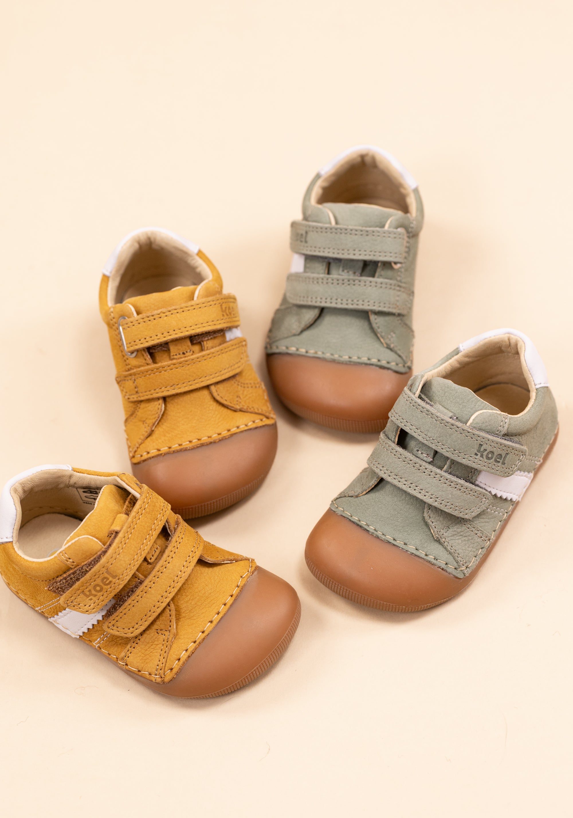 Sneakers Barefoot ExtraWide din piele - Archie New Cognac