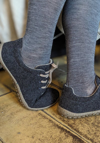 Sneakers Barefoot femei din lână merinos - Ines Dark Grey Koel HipHip.ro