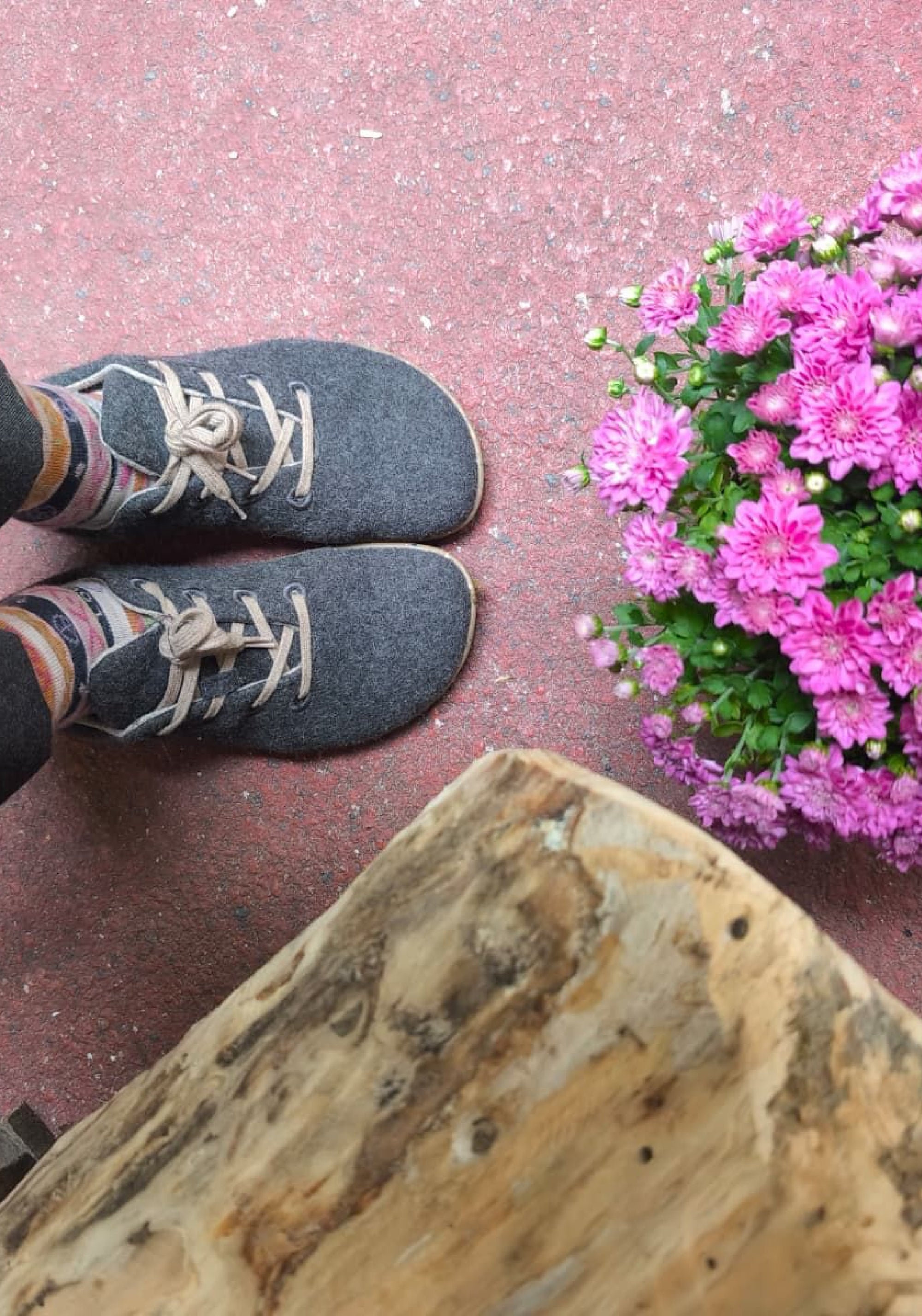 Sneakers Barefoot femei din lână merinos - Ines Dark Grey